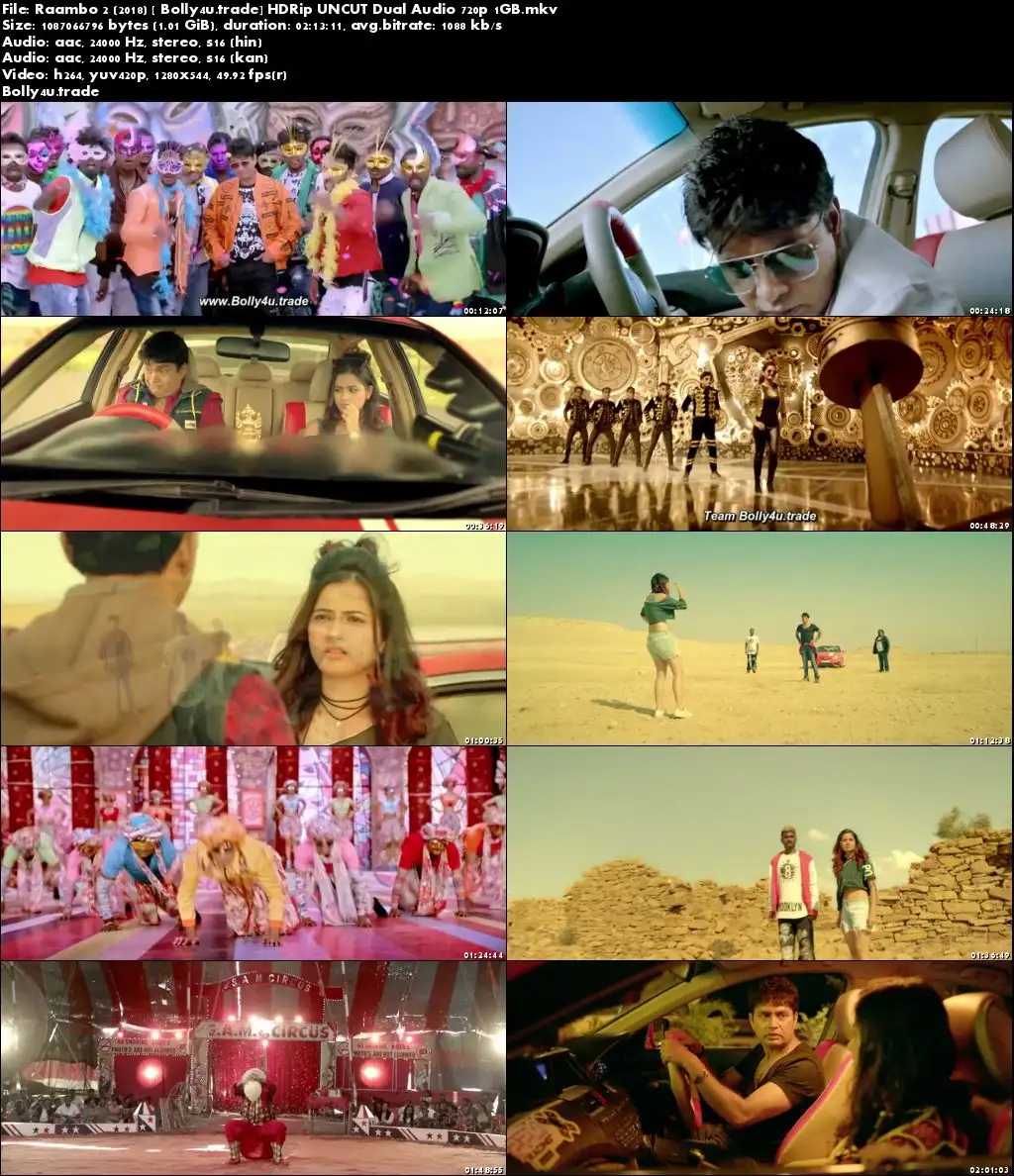 Raambo 2 2018 HDRip 1GB UNCUT Hindi Dual Audio 720p Download