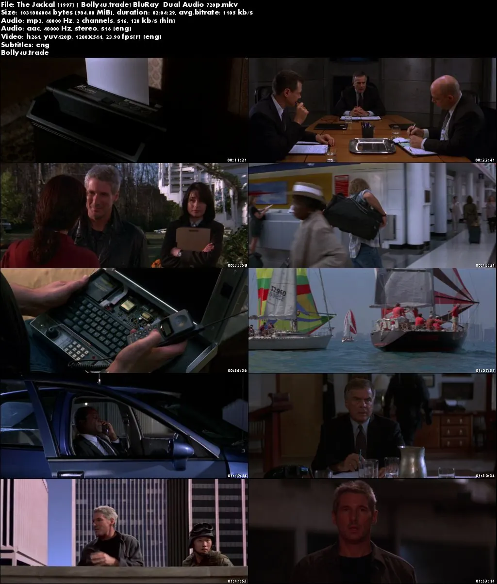 The Jackal 1997 BluRay 950Mb Hindi Dual Audio 720p ESub Download