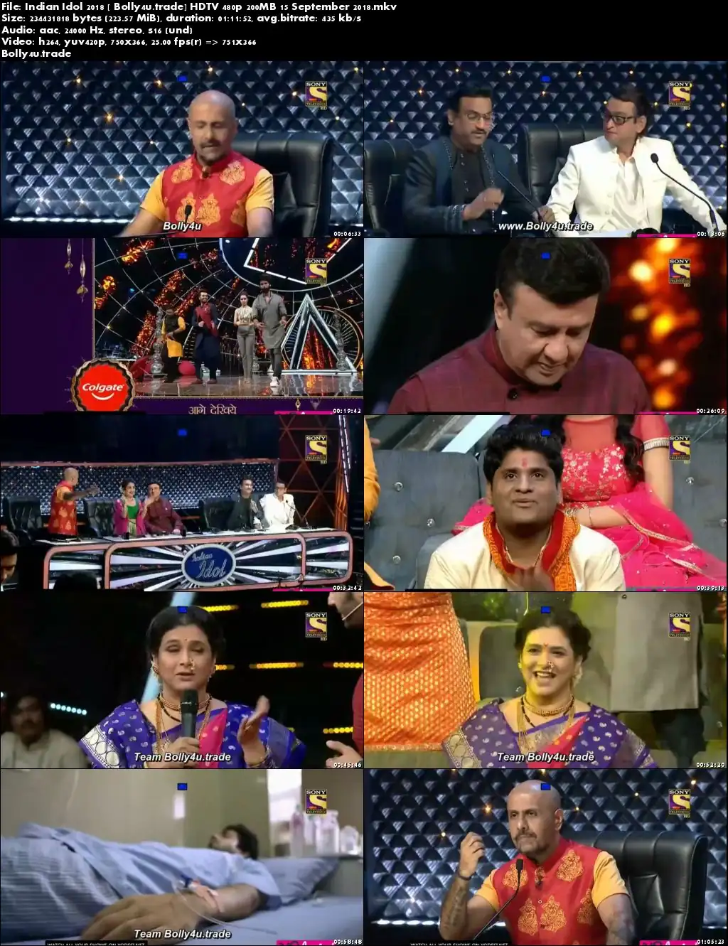 Indian Idol 2018 HDTV 480p 200MB 15 September 2018 Download Indian Idol 2018 HDTV 480p 200MB 15 September 2018 Download