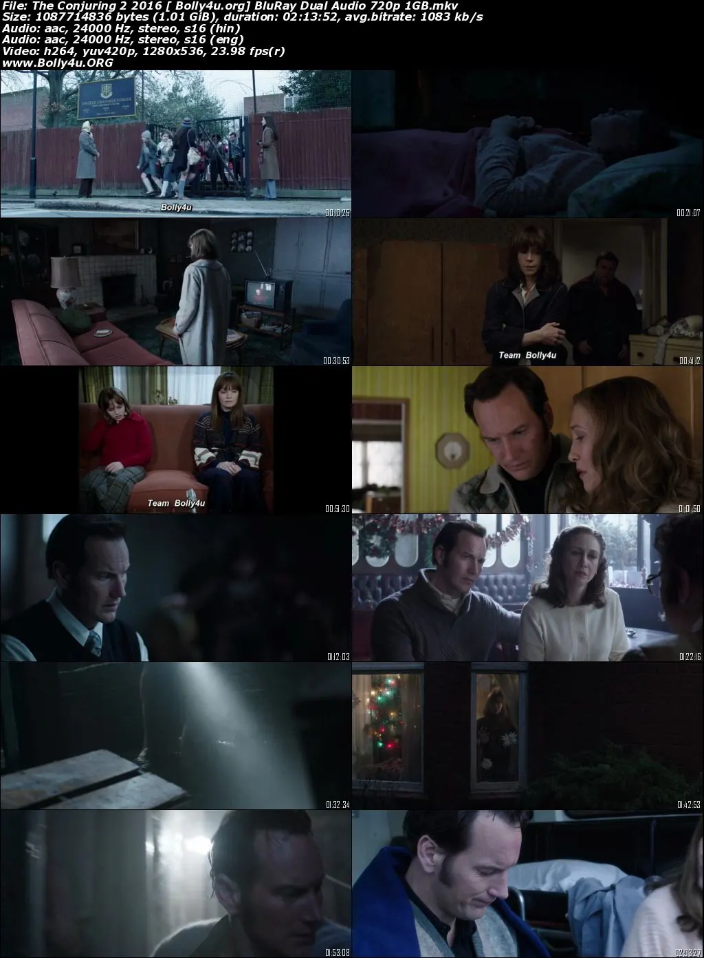 The Conjuring 2 2016 BluRay 1Gb Hindi Dual Audio ORG 720p Download
