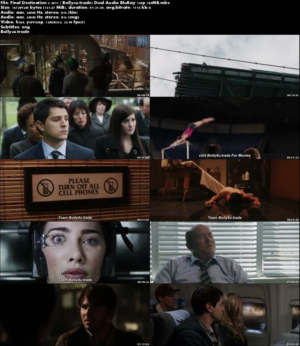 Final Destination 5 2011 BluRay 700MB Hindi Dual Audio 720p Download