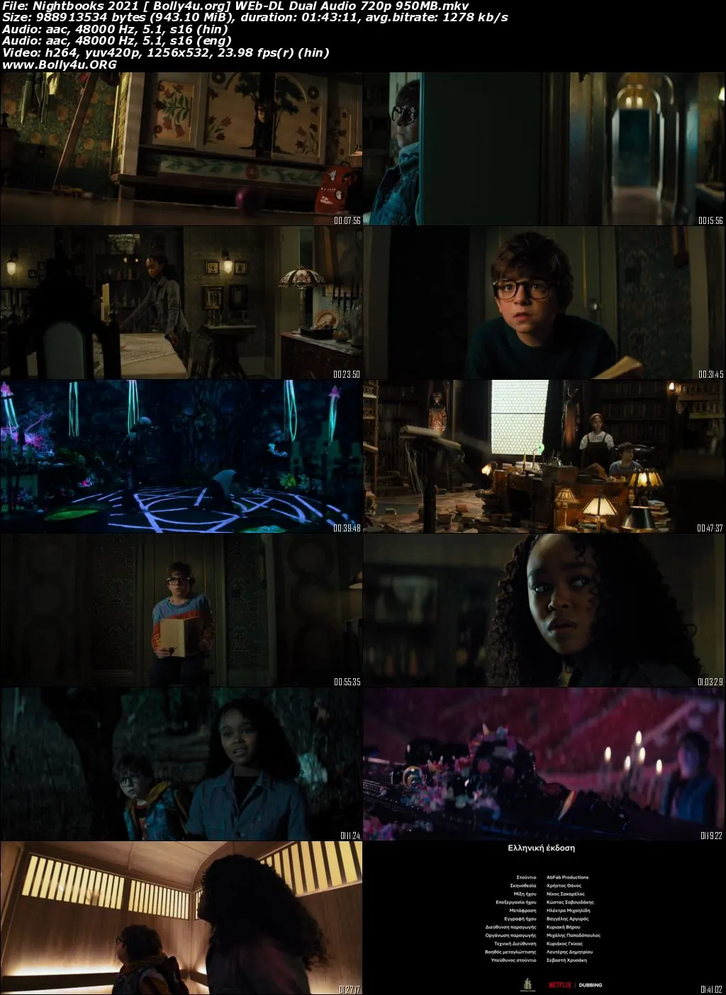 Nightbooks 2021 WEB-DL 950Mb Hindi Dual Audio ORG 720p Download