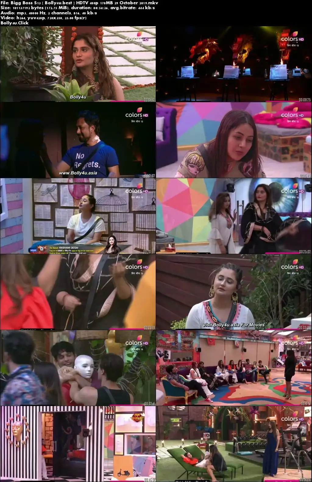 Bigg Boss S13 HDTV 480p 170MB 29 October 2019 Download Bigg Boss S13 HDTV 480p 170MB 29 October 2019 Download