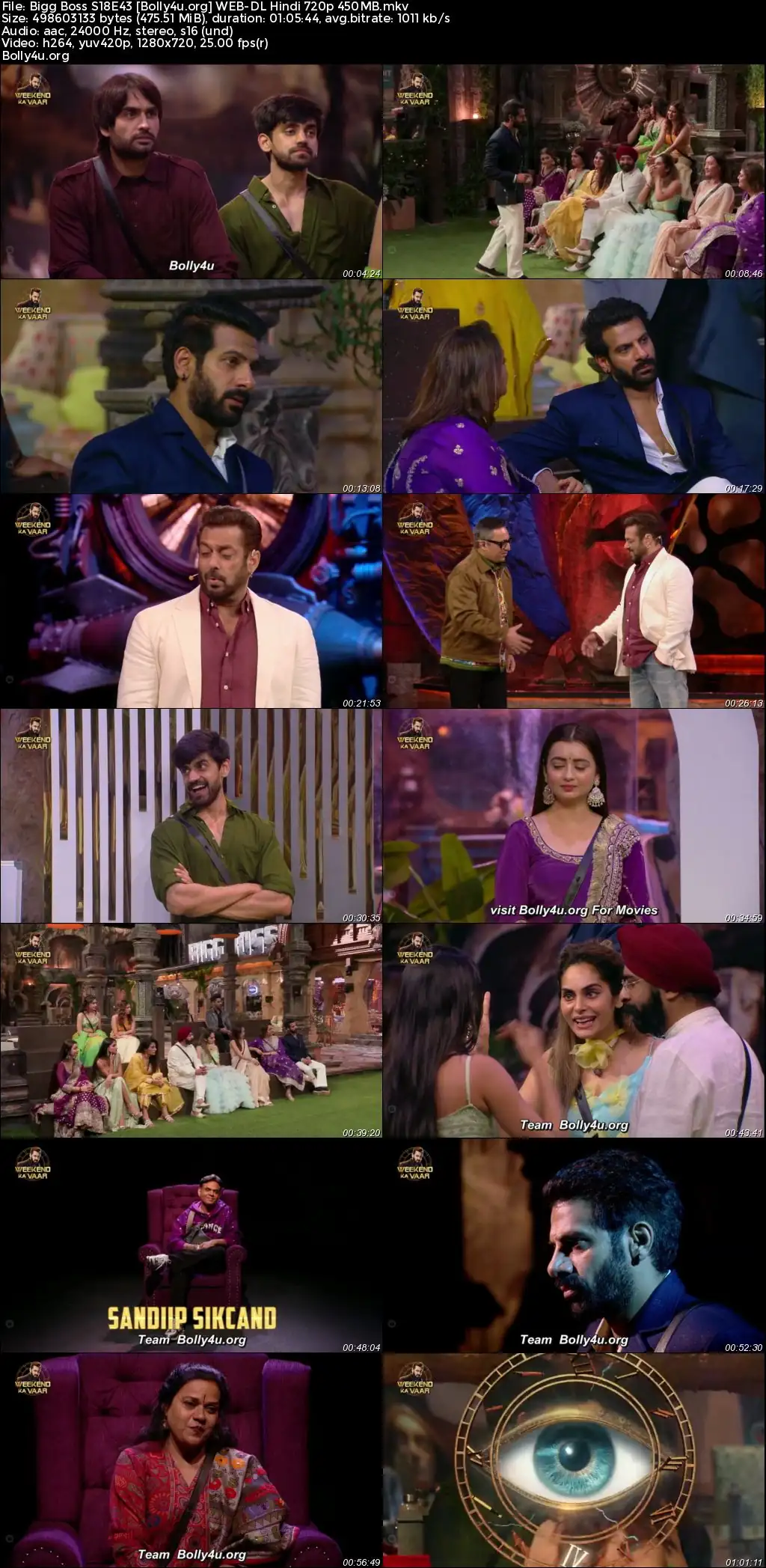 Bigg Boss 2024 WEB-DL Hindi S18E43 Download 720p  480p