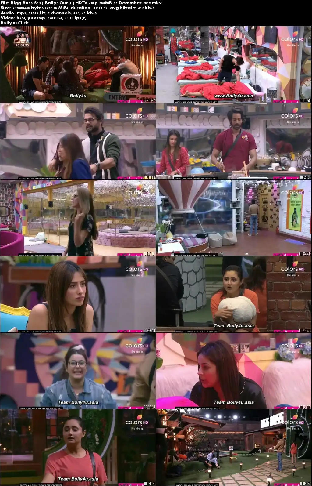 Bigg Boss S13 HDTV 480p 200MB 06 December 2019 Download Bigg Boss S13 HDTV 480p 200MB 06 December 2019 Download