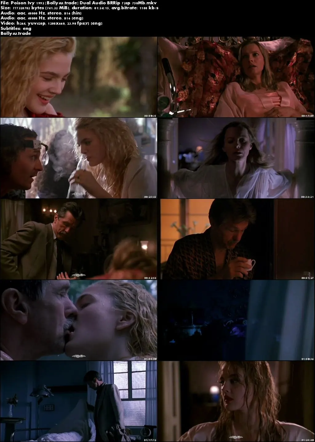 Poison Ivy 1992 BluRay 750Mb UNRATED Hindi Dual Audio 720p Download