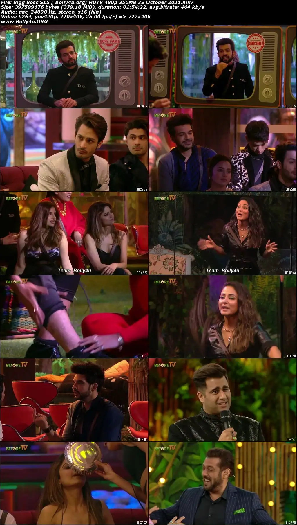 Bigg Boss S15 HDTV 480p 350MB 23 October 2021 Download