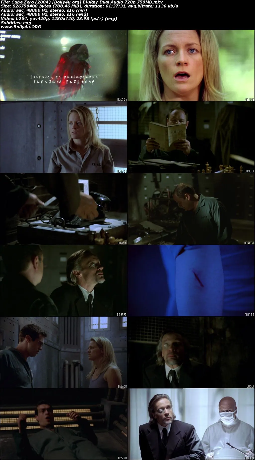 Cube Zero 2004 BluRay Hindi Dual Audio Full Movie Download 720p  480p