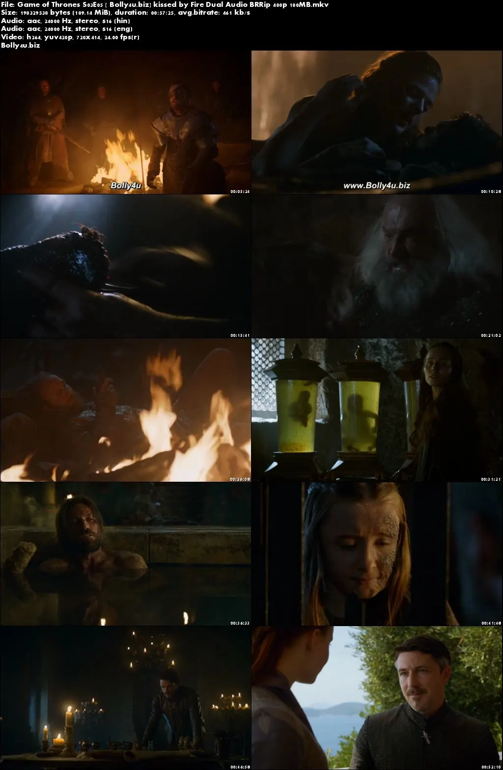 Game of Thrones S03E05 BRRip 180MB Hindi Dual Audio 480p Download