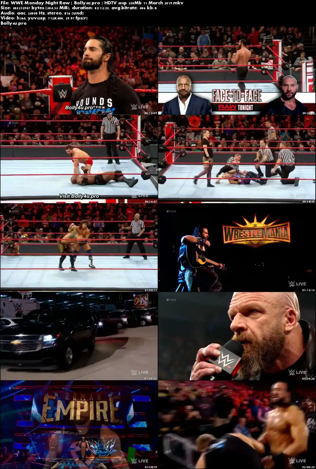 WWE Monday Night Raw HDTV 480p 350Mb 11 March 2019 Download WWE Monday Night Raw HDTV 480p 350Mb 11 March 2019 Download