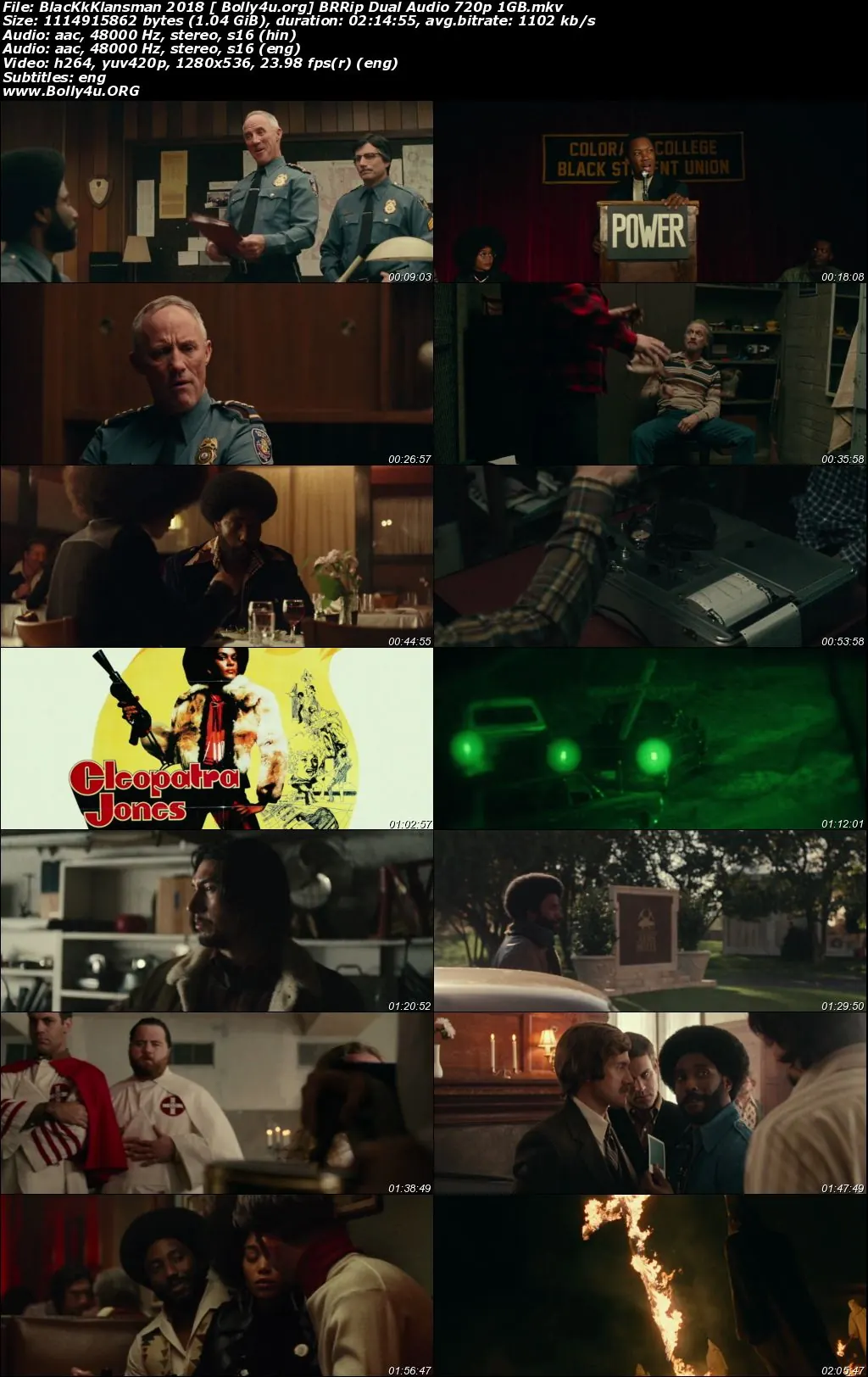BlacKkKlansman 2018 BRRip 400MB Hindi Dual Audio 480p Download BlacKkKlansman 2018 BRRip 400MB Hindi Dual Audio 480p Download