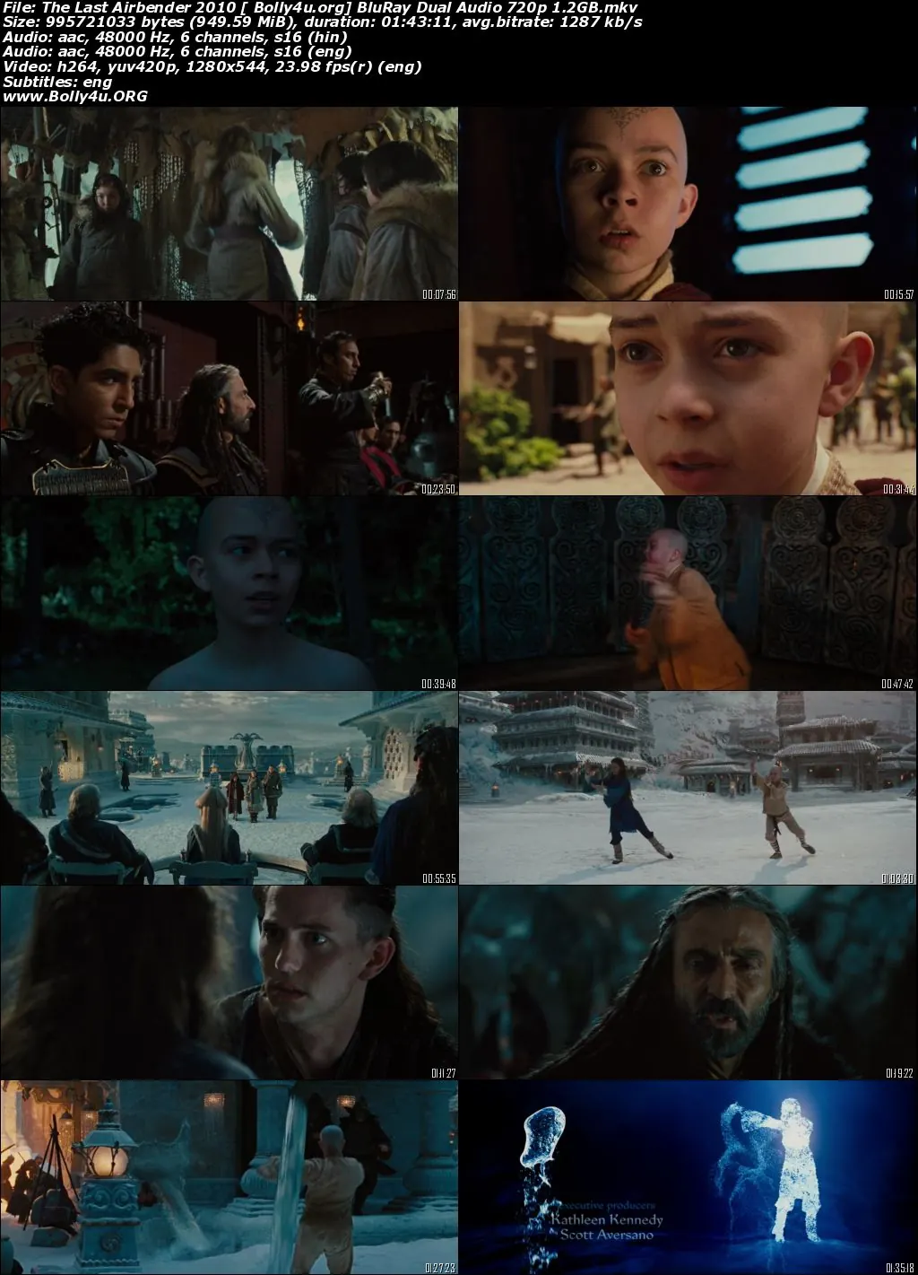 The Last Airbender 2010 BluRay 950MB Hindi Dual Audio 720p ESub Download