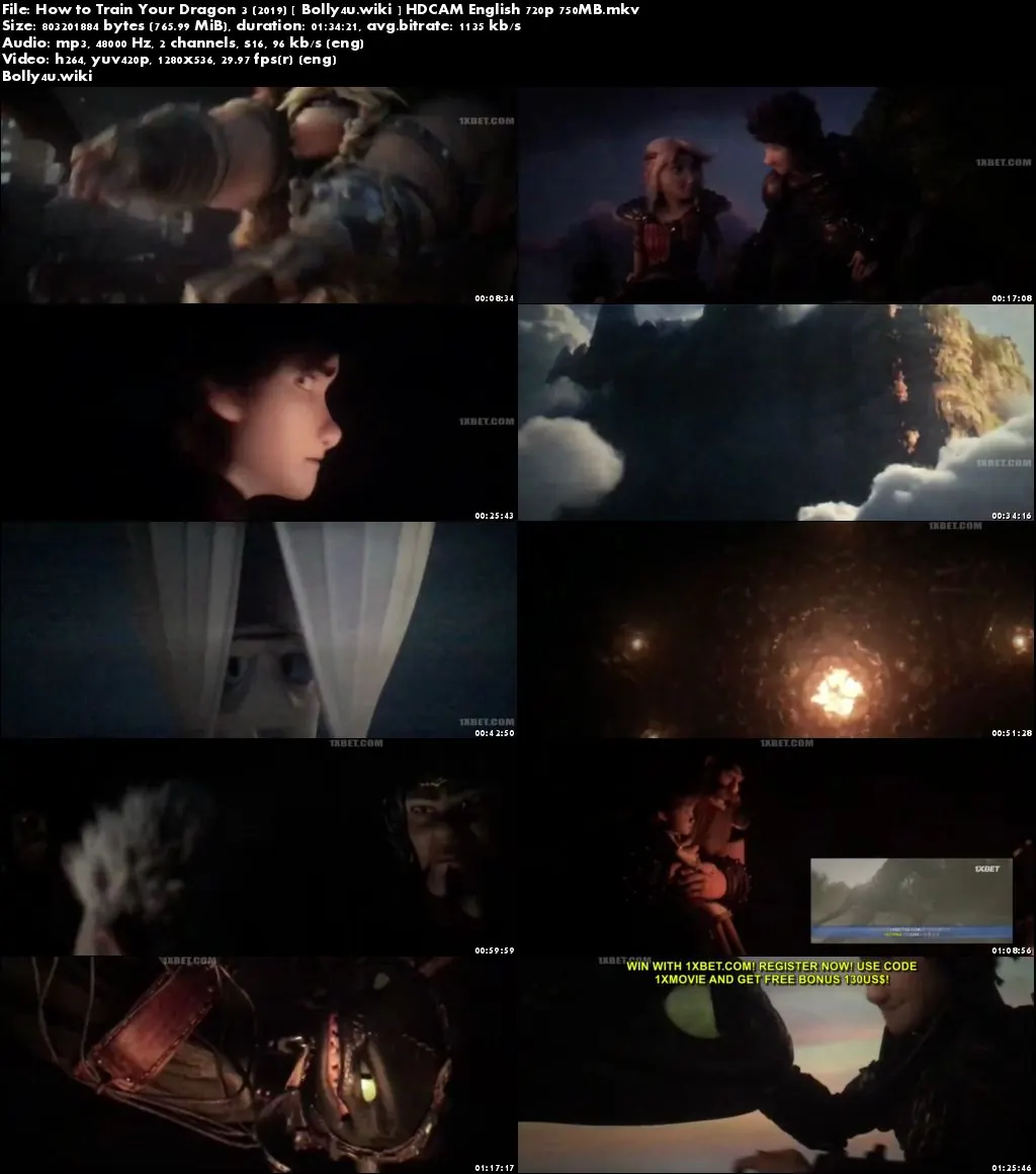 How to Train Your Dragon 3 2019 HDCAM 750Mb English 720p Download