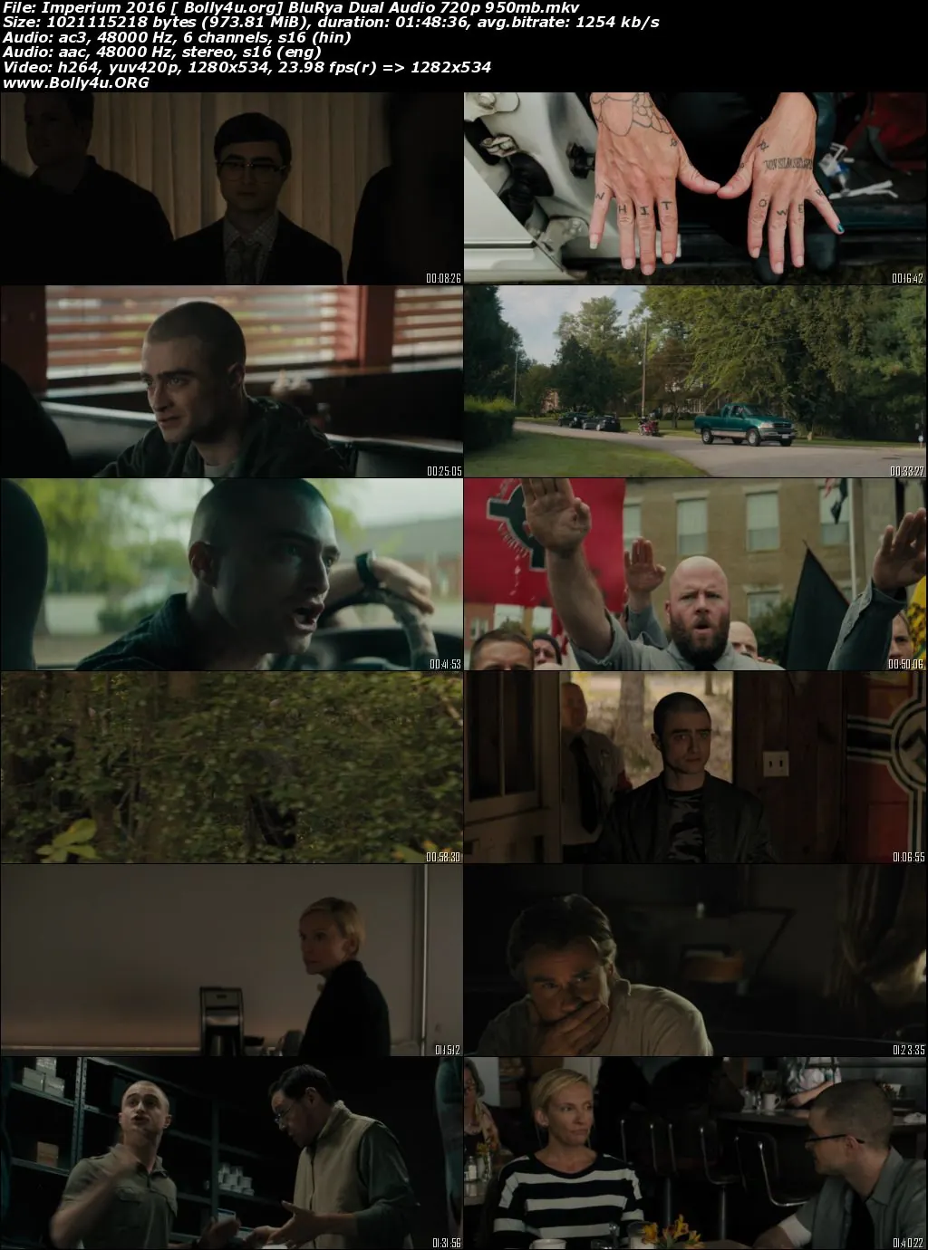 Imperium 2016 BRRip 950MB Hindi Dual Audio 720p Download