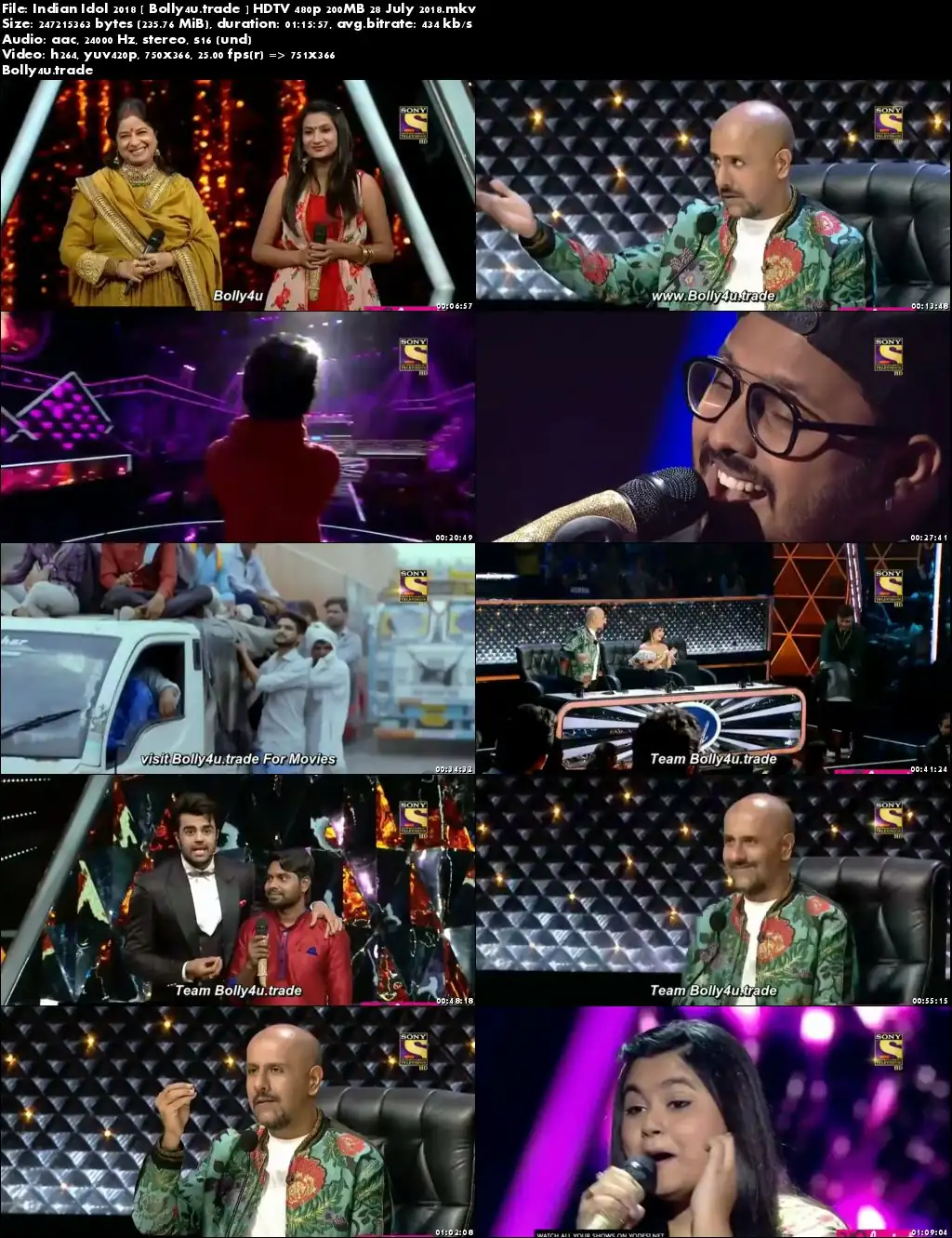 Indian Idol 2018 HDTV 480p 200MB 28 July 2018 Download Indian Idol 2018 HDTV 480p 200MB 28 July 2018 Download