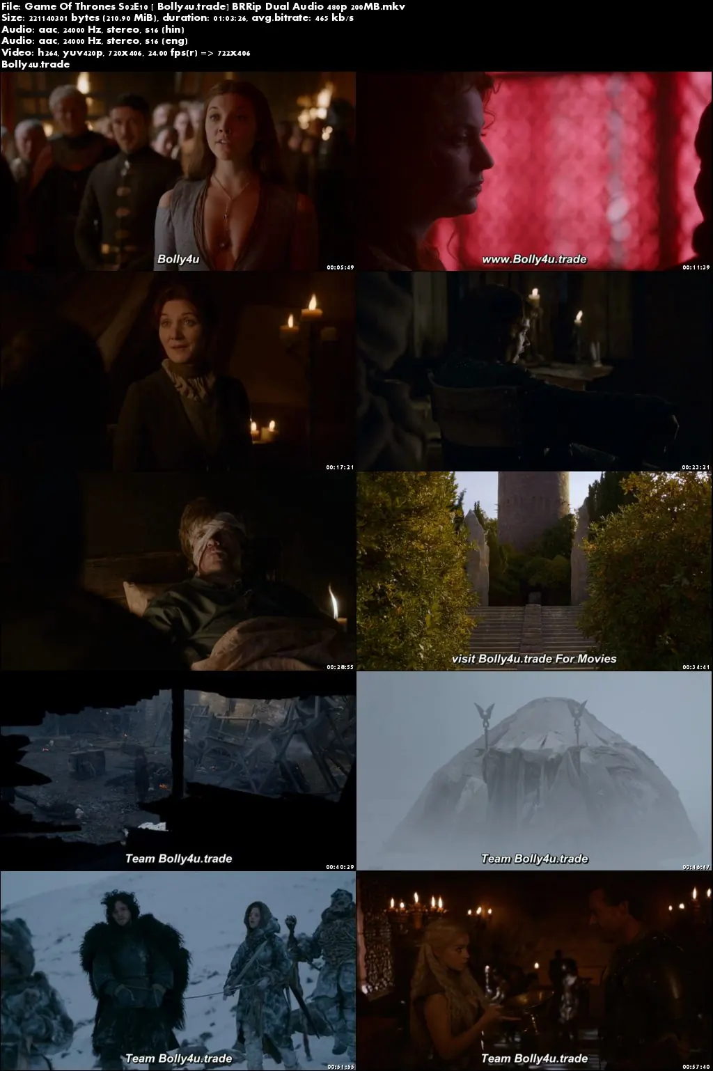 Game Of Thrones S02E10 BRRip 200MB Hindi Dual Audio 480p Download