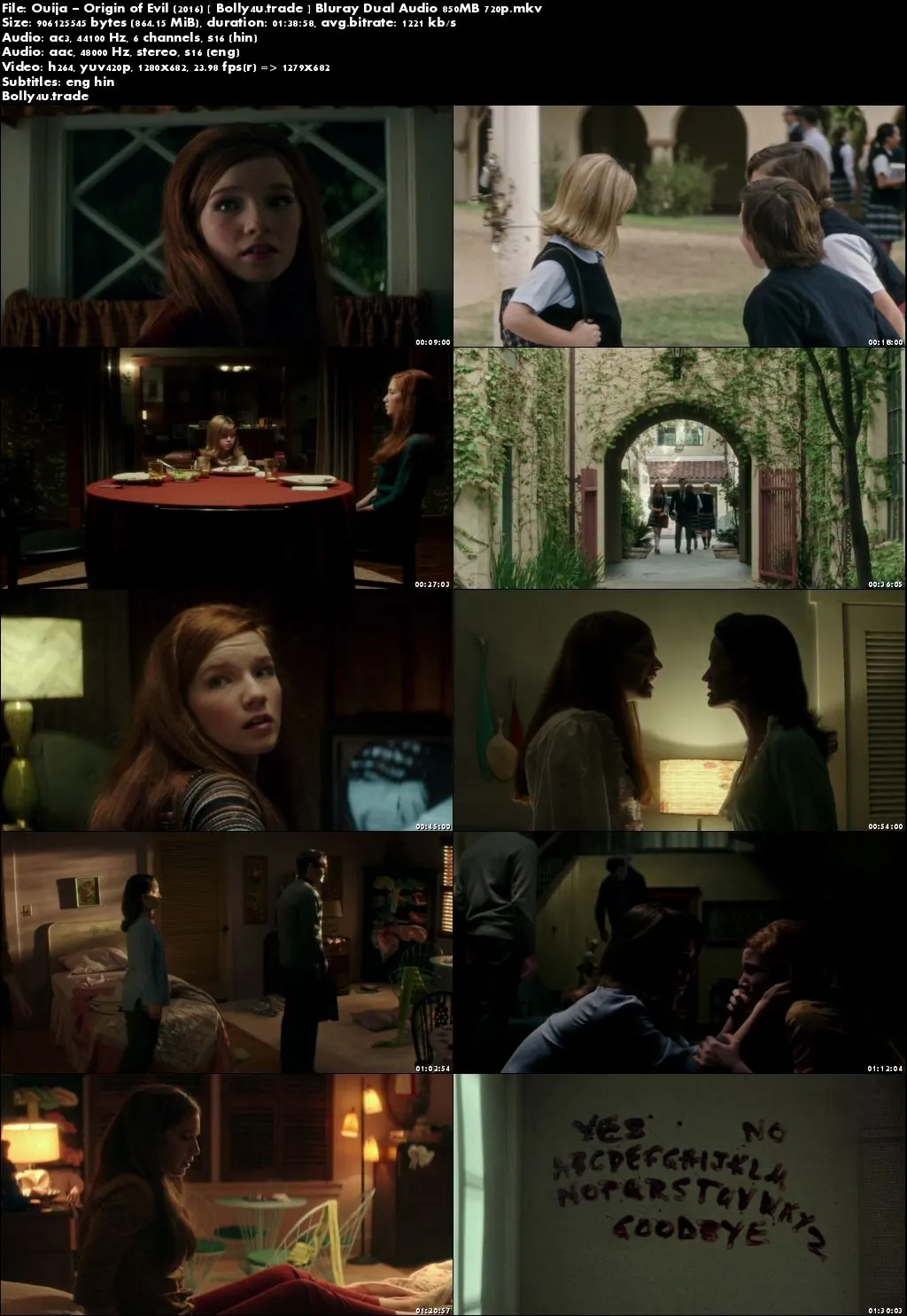 Ouija Origin of Evil 2016 BluRay 850Mb Hindi Dual Audio 720p Download