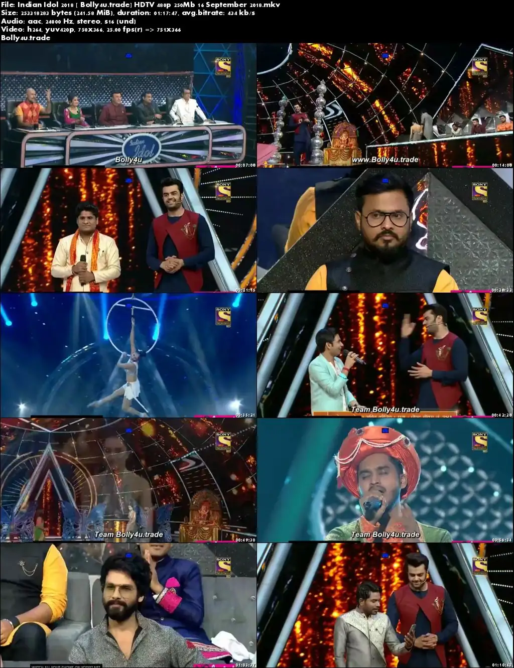 Indian Idol 2018 HDTV 480p 250Mb 16 September 2018 Download Indian Idol 2018 HDTV 480p 250Mb 16 September 2018 Download