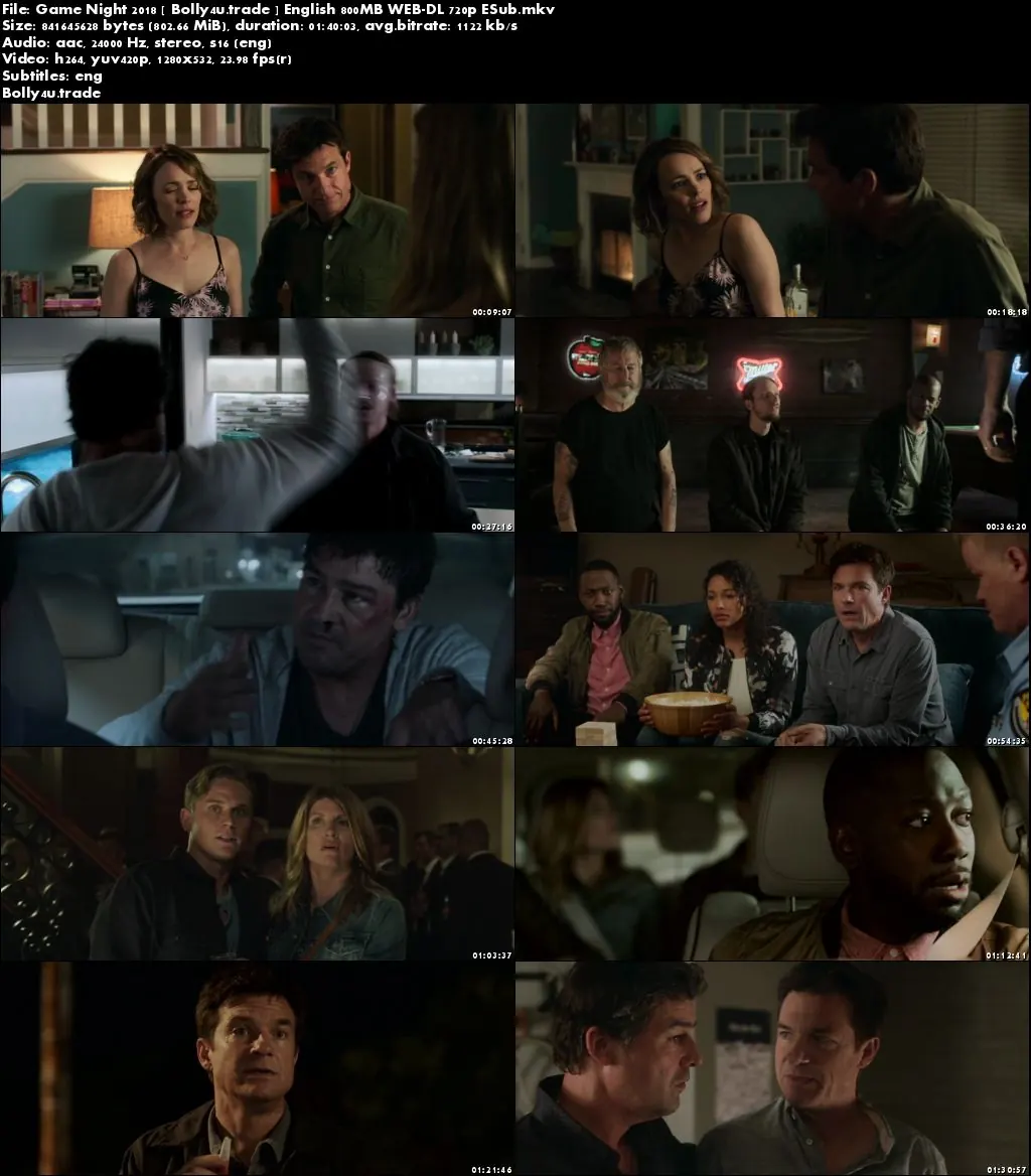 Game Night 2018 WEB-DL 300MB English 480p ESub Download