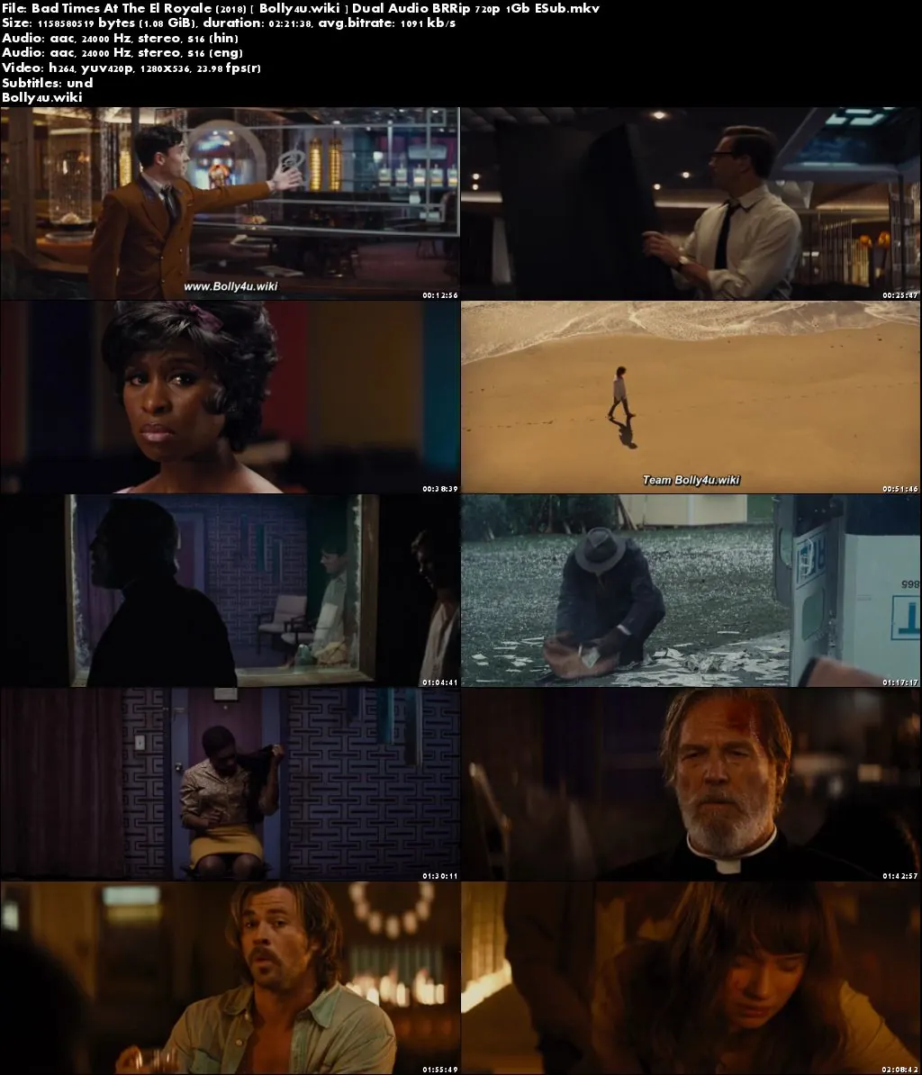 Bad Times At The El Royale 2018 BRRip 1GB Hindi Dual Audio ORG 720p ESub Download