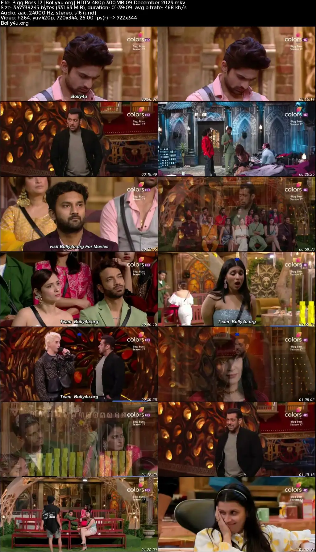 Bigg Boss 17 HDTV 480p 250MB 09 December 2023 Download