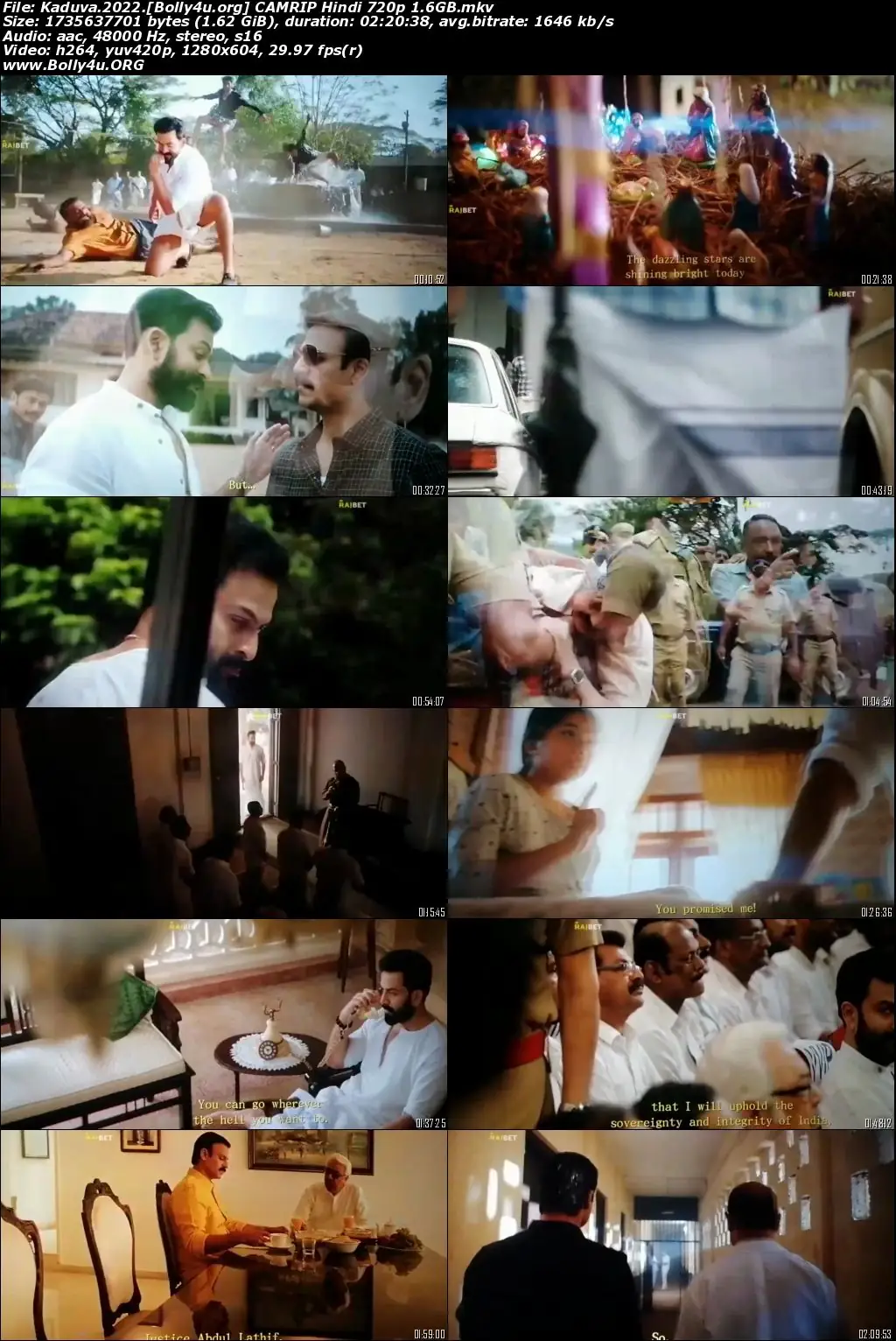 Watch Online Kaduva 2022 CAMRip Hindi Dubbed Full Movie Download