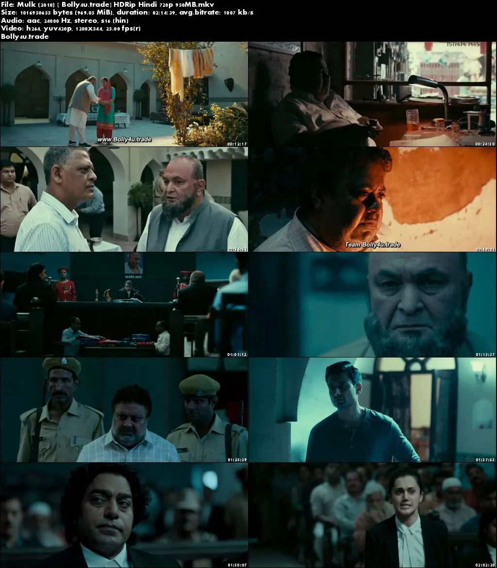 Mulk 2018 HDRip 300Mb Full Hindi Movie Download 480p