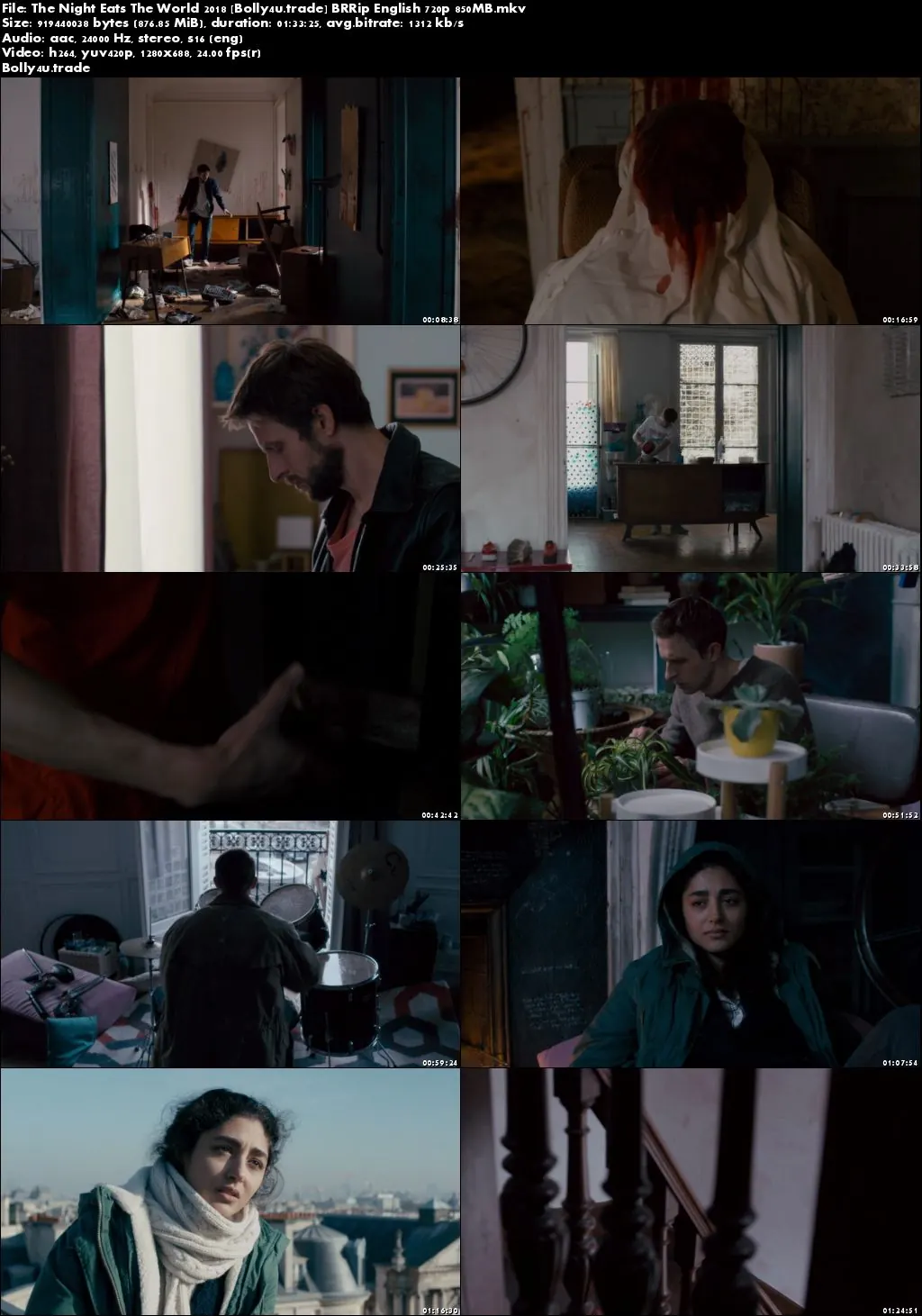 The Night Eats The World 2018 BRRip 300MB English 480p ESub Download