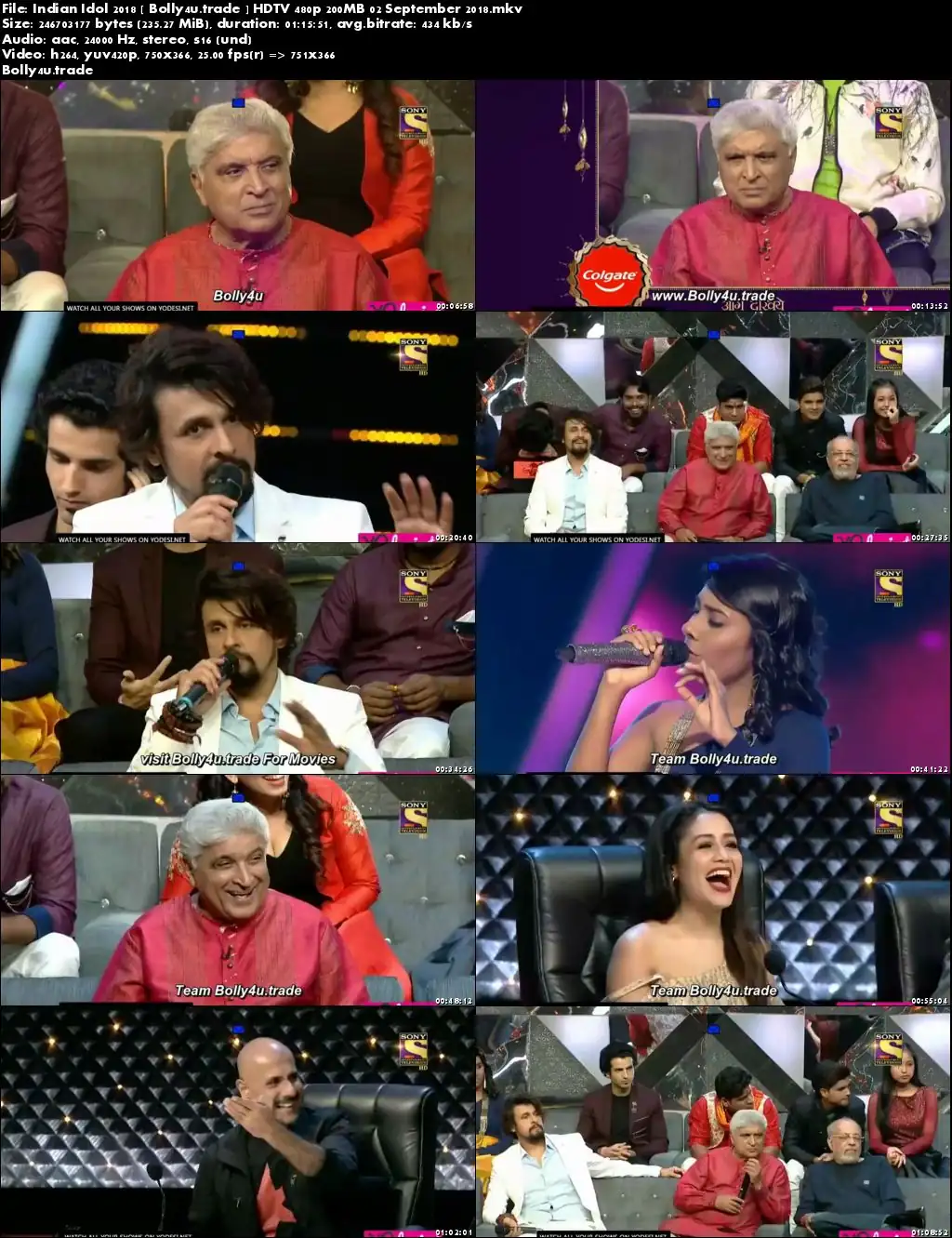 Indian Idol 2018 HDTV 480p 200MB 02 September 2018 Download Indian Idol 2018 HDTV 480p 200MB 02 September 2018 Download