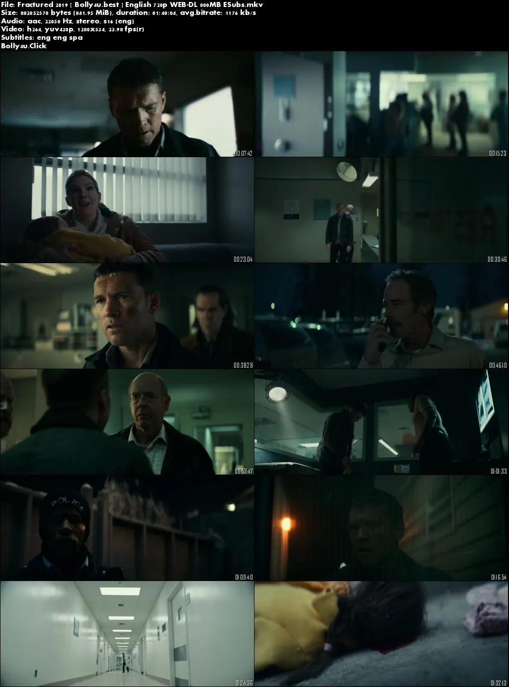 Fractured 2019 WEB-DL 800Mb English 720p ESub Download