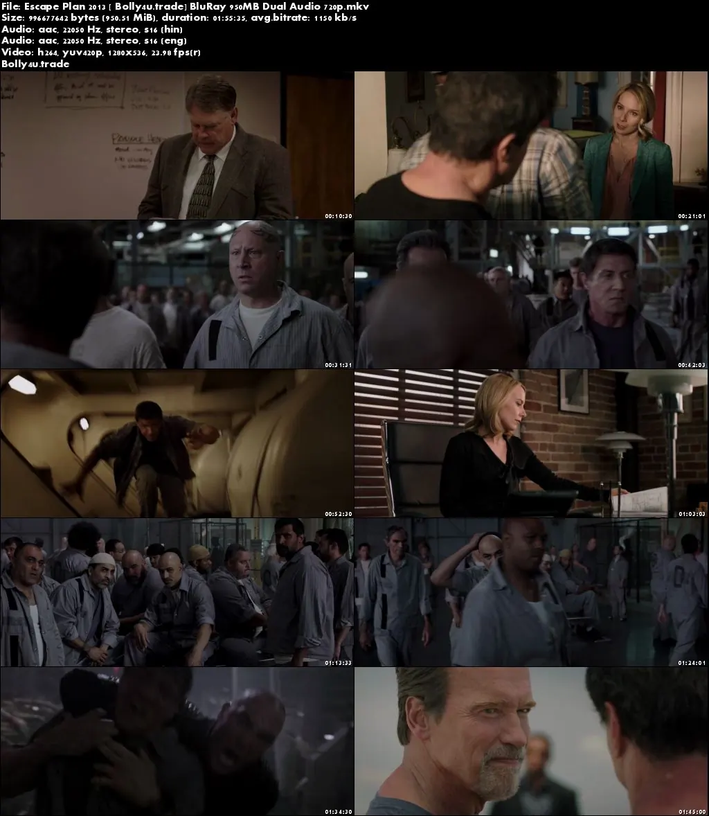 Escape Plan 2013 BluRay 350MB Hindi Dubbed Dual Audio 480p Download