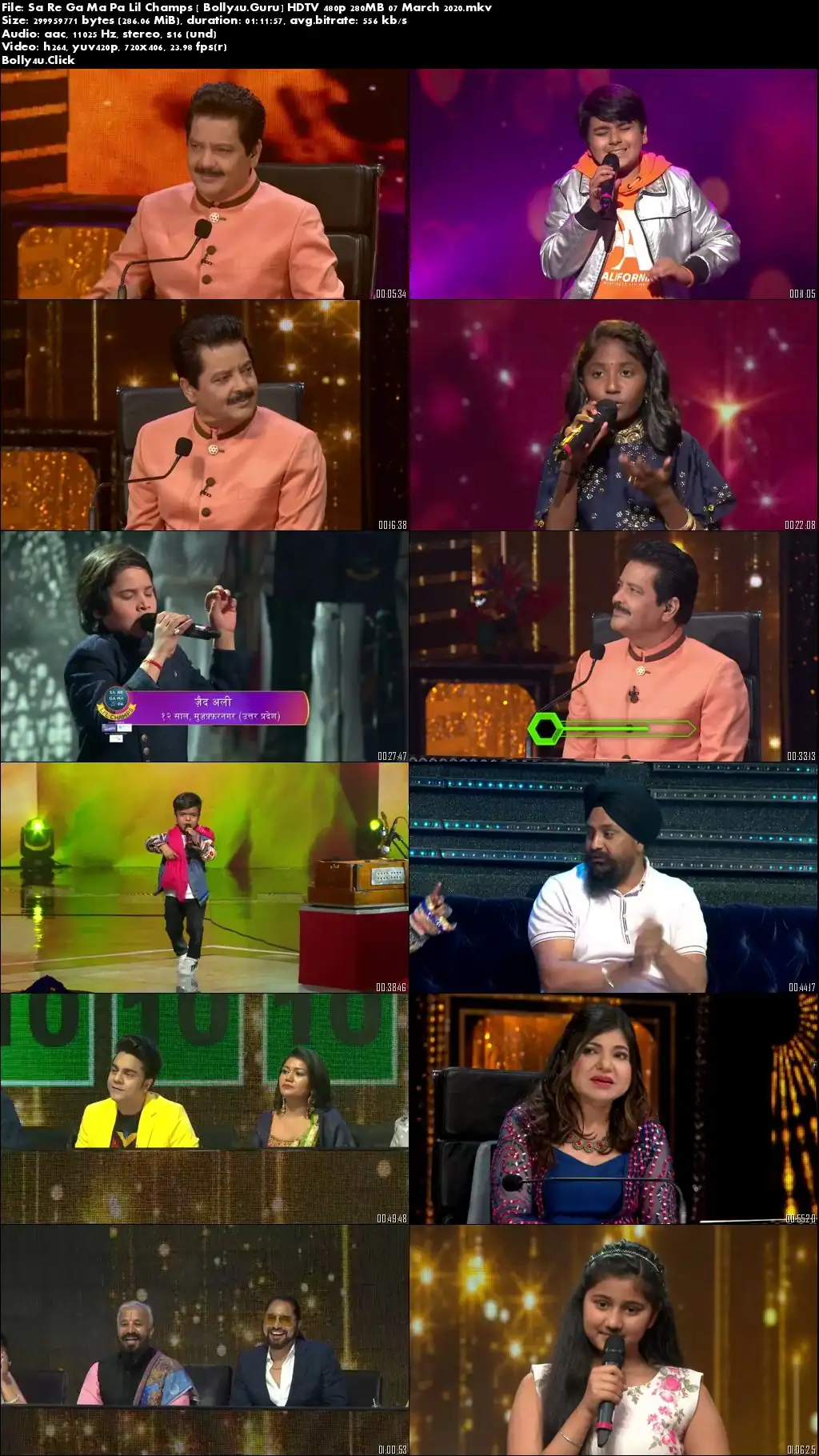 Sa Re Ga Ma Pa Lil Champs HDTV 480p 250MB 07 March 2020 Download