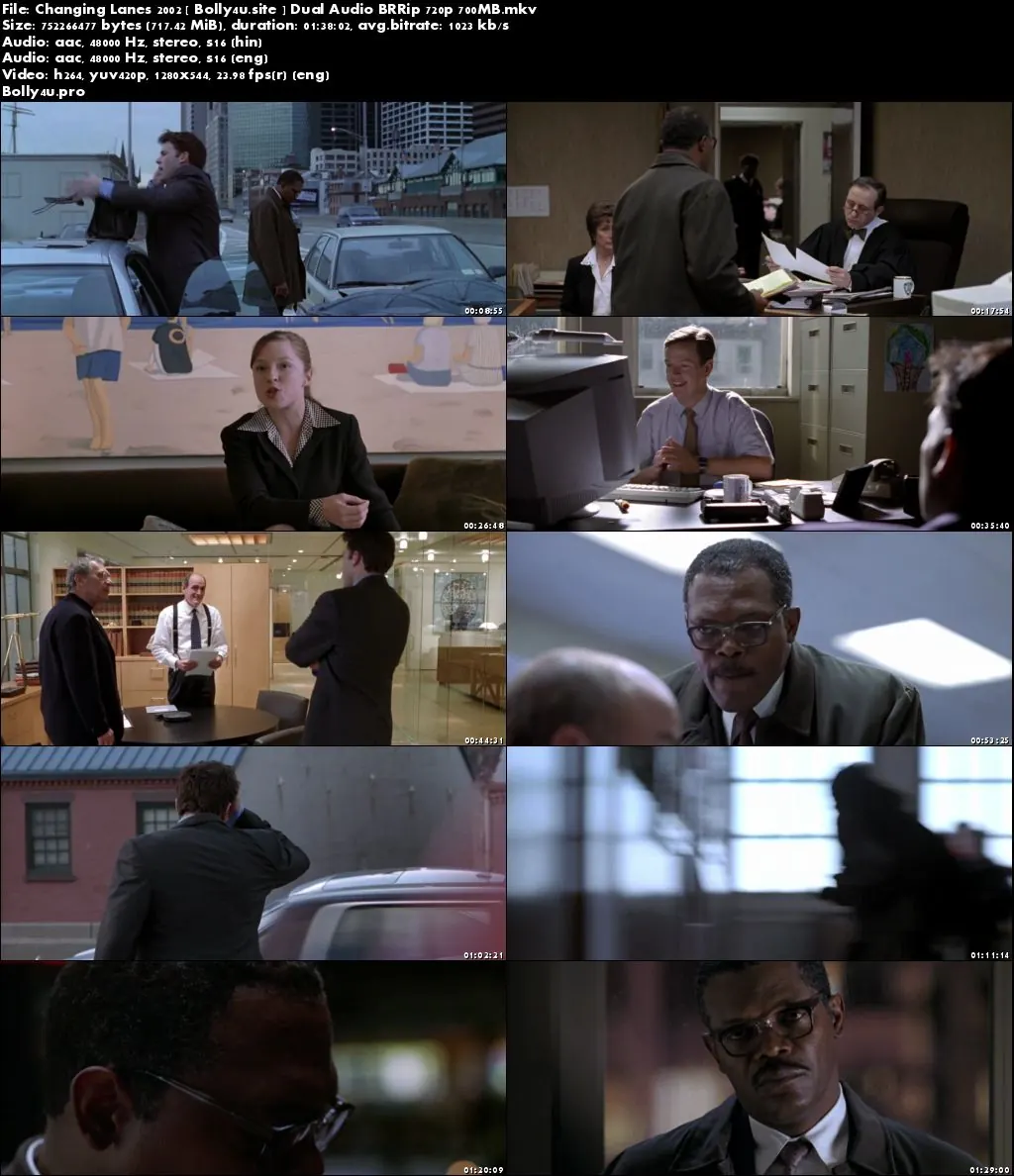 Changing Lanes 2002 BRRip 700MB Hindi Dual Audio 720p Download