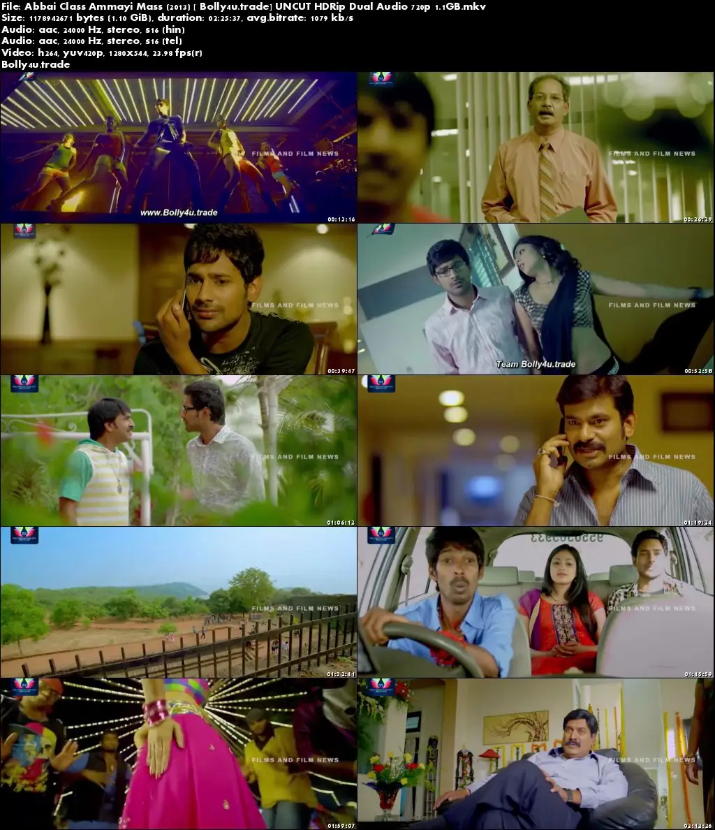 Abbai Class Ammayi Mass 2013 HDRip UNCUT Hindi Dual Audio 720p Download