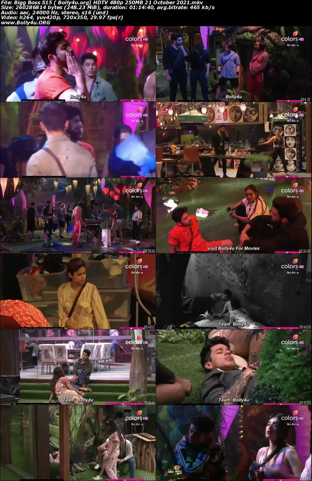 Bigg Boss S15 HDTV 480p 250MB 21 October 2021 Download