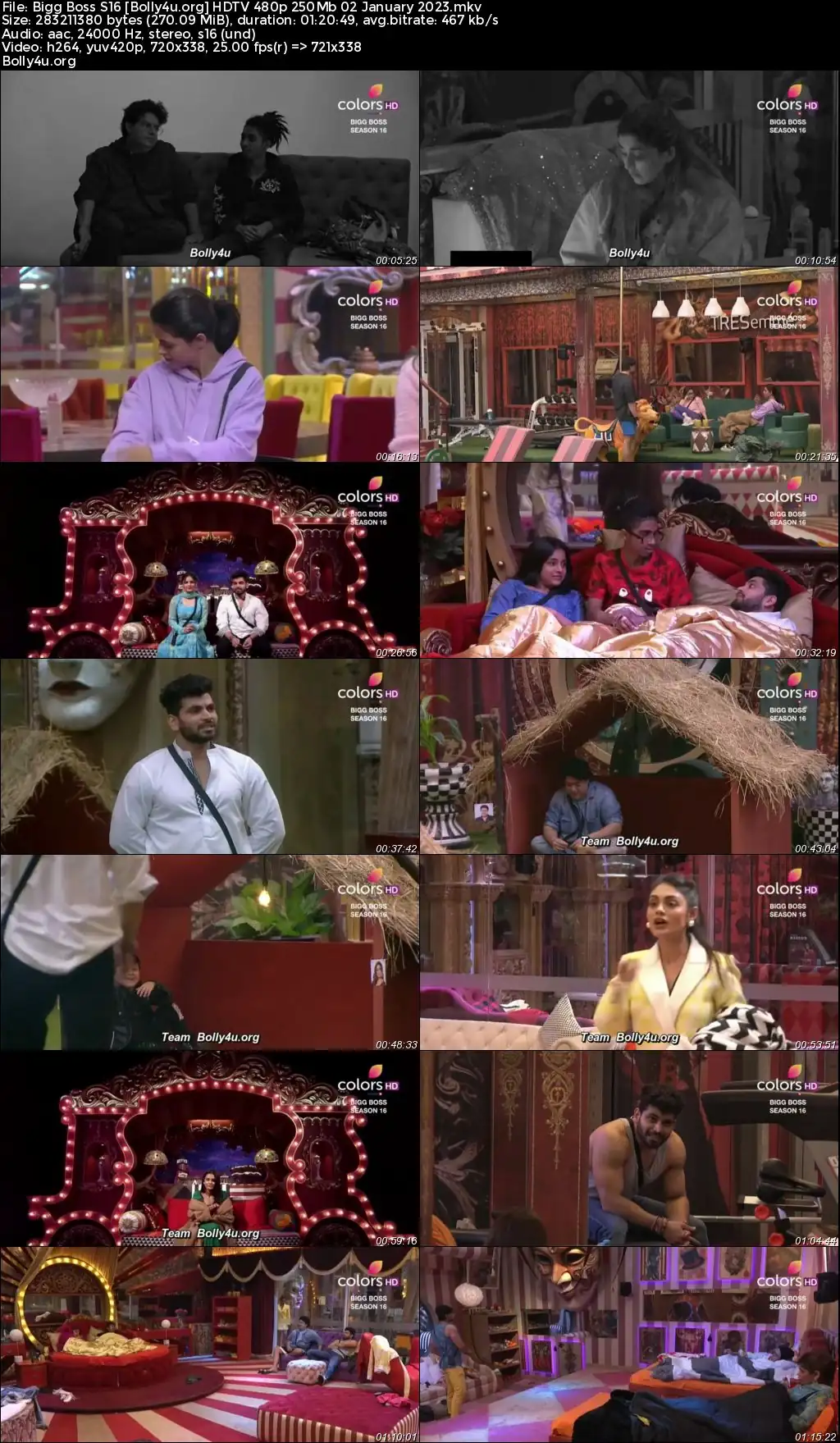 Bigg Boss S16 HDTV 480p 250Mb 02 January 2023 Download