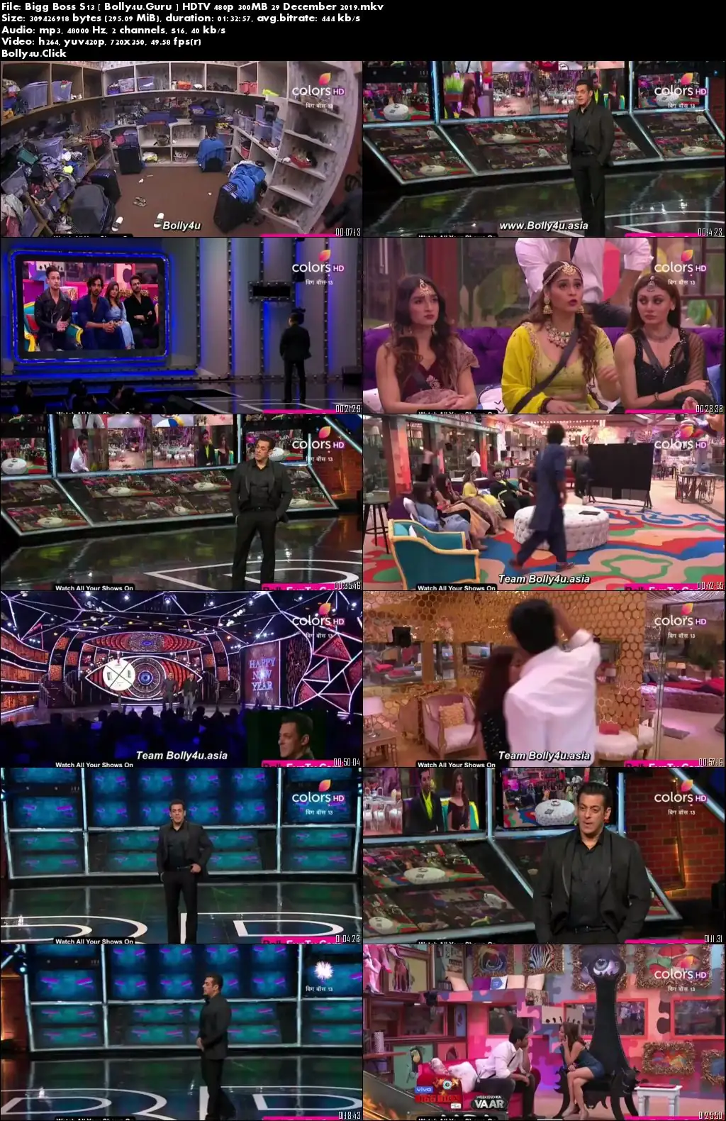 Bigg Boss S13 HDTV 480p 300MB 29 December 2019 Download
