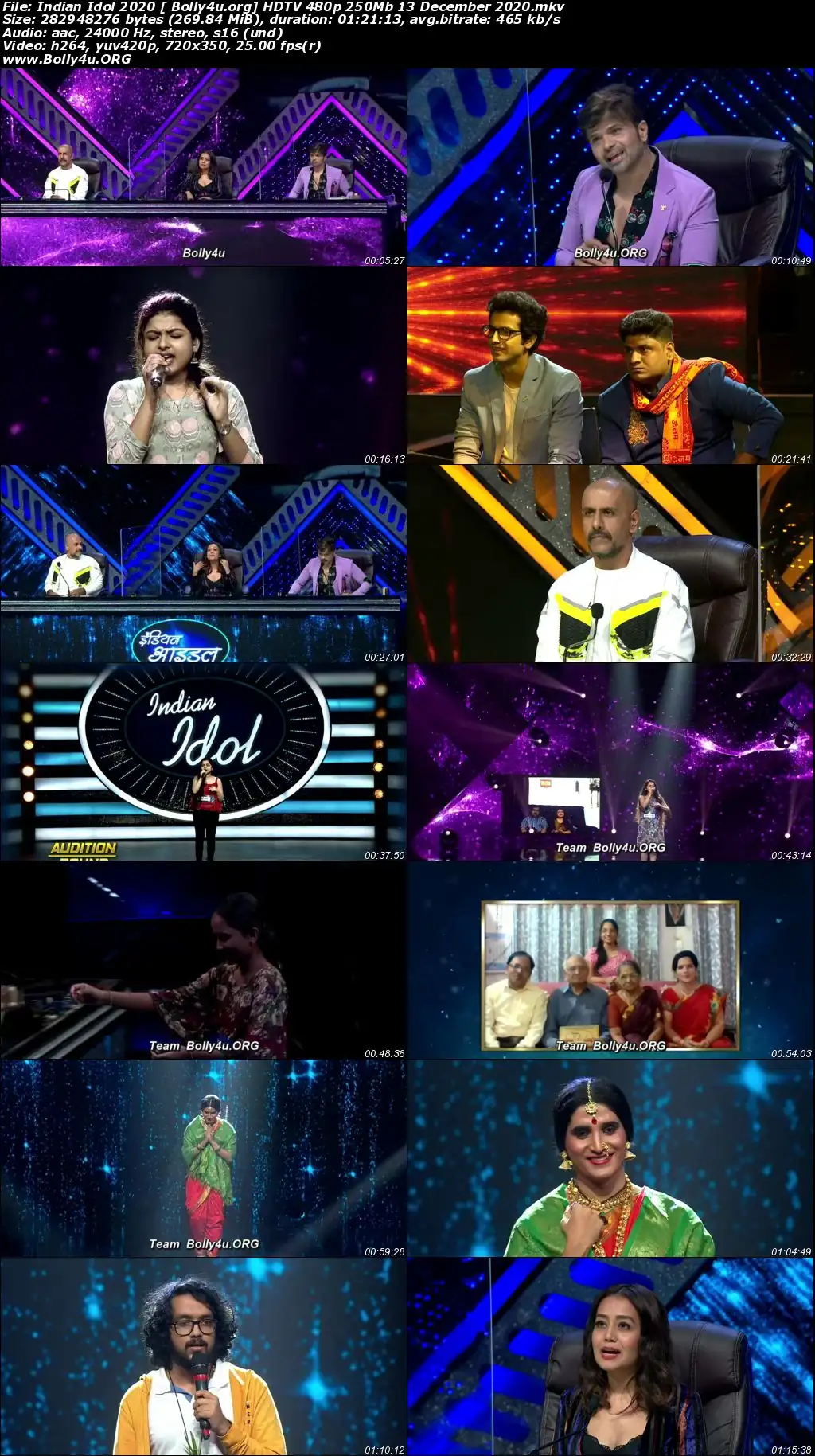 Indian Idol 2020 HDTV 480p 250Mb 13 December 2020 Download Indian Idol 2020 HDTV 480p 250Mb 13 December 2020 Download