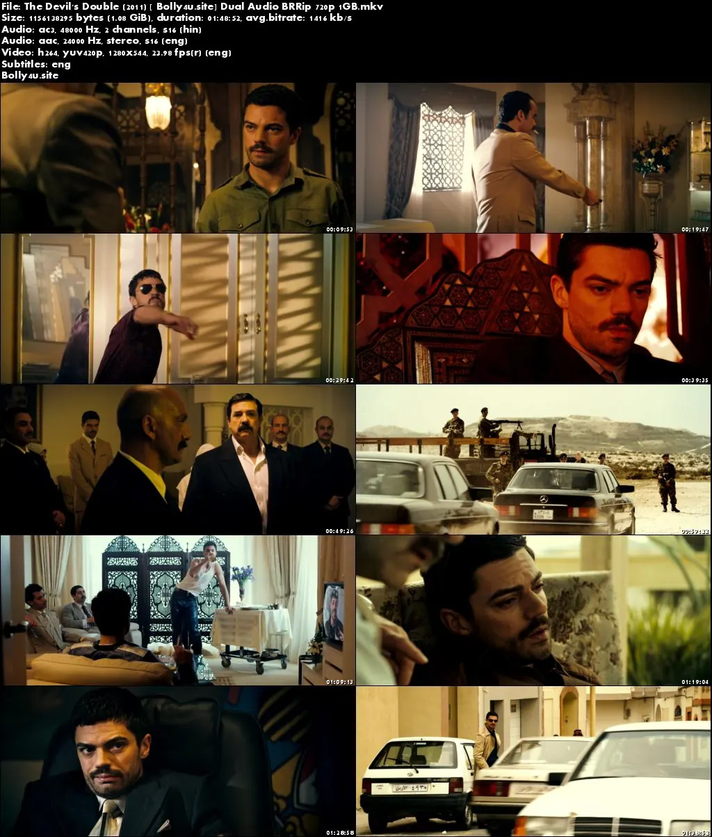 The Devils Double 2011 BRRip 350Mb Hindi Dual Audio 480p Download
