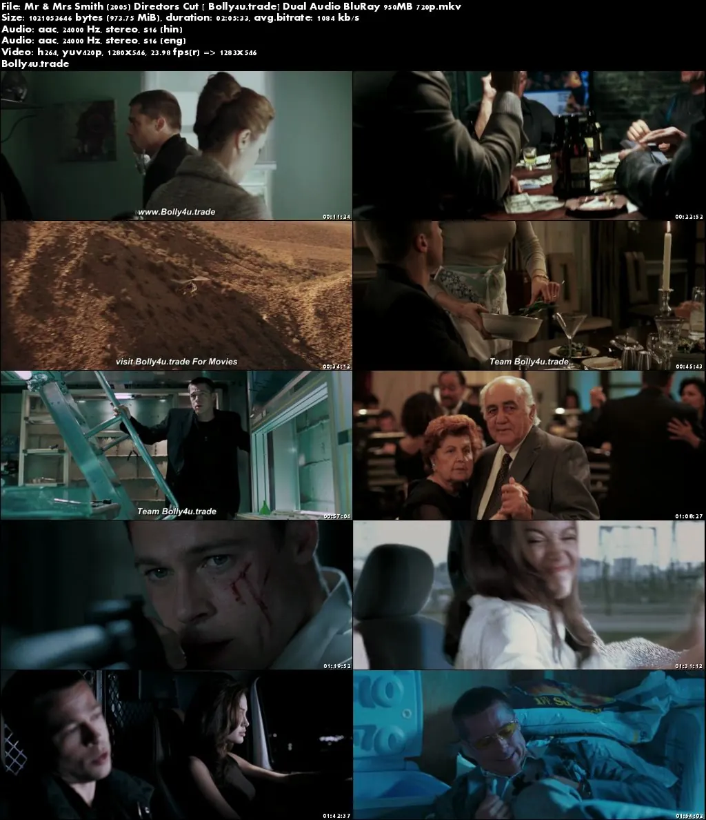 Mr & Mrs Smith 2005 Directors Cut BRRip 950MB Hindi Dual Audio 720p Download Mr & Mrs Smith 2005 Directors Cut BRRip 950MB Hindi Dual Audio 720p Download