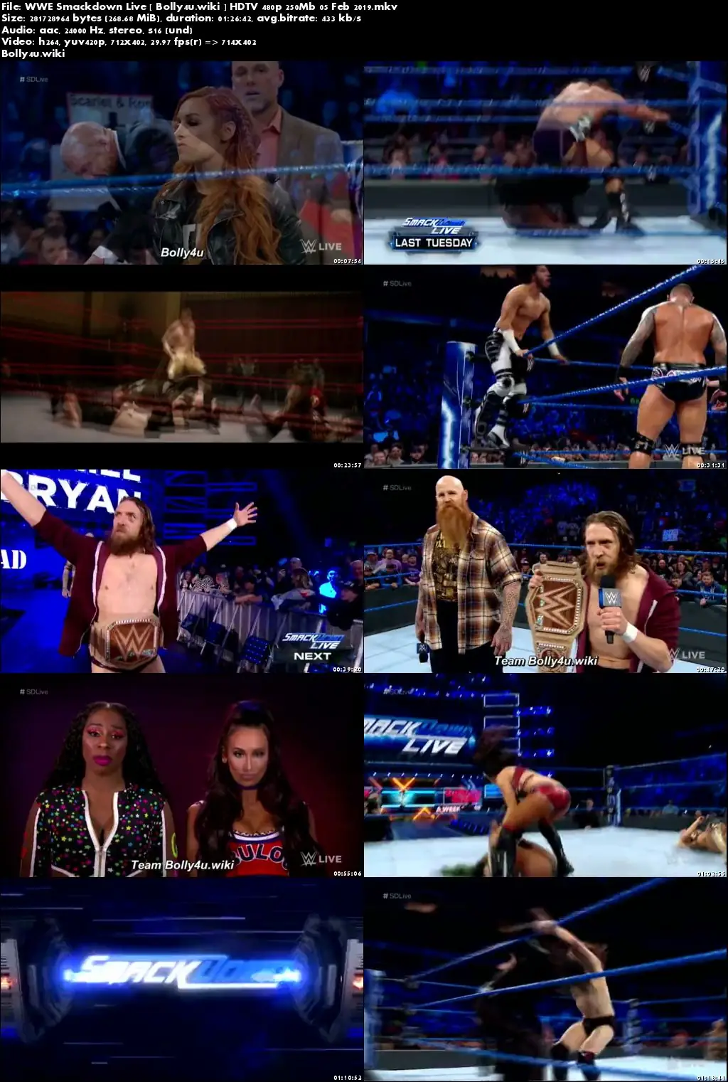 WWE Smackdown Live HDTV 480p 250Mb 05 Feb 2019 Download WWE Smackdown Live HDTV 480p 250Mb 05 Feb 2019 Download