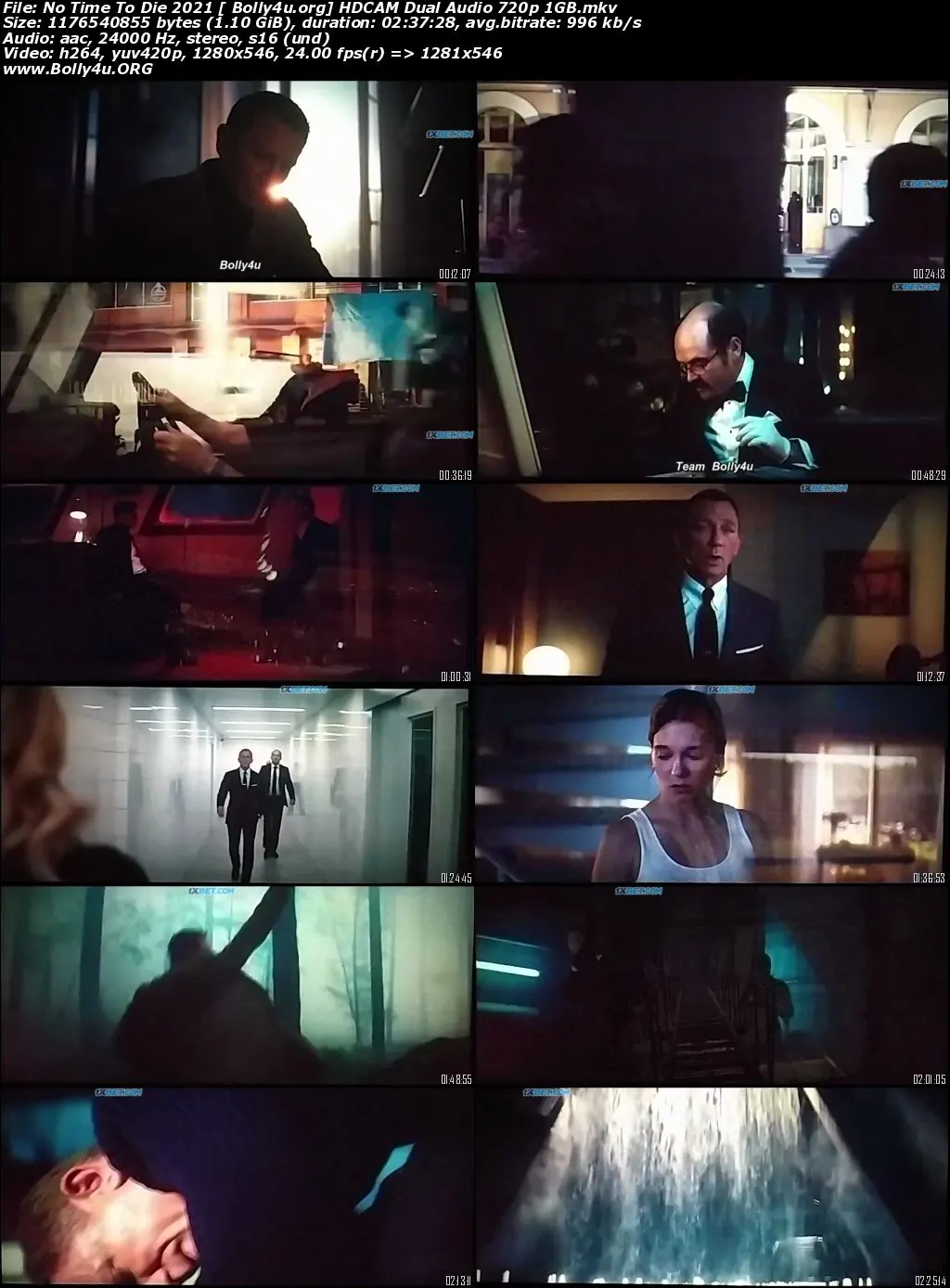 No Time To Die 2021 HDCAM 1GB Hindi (CAM) Dubbed 720p Download
