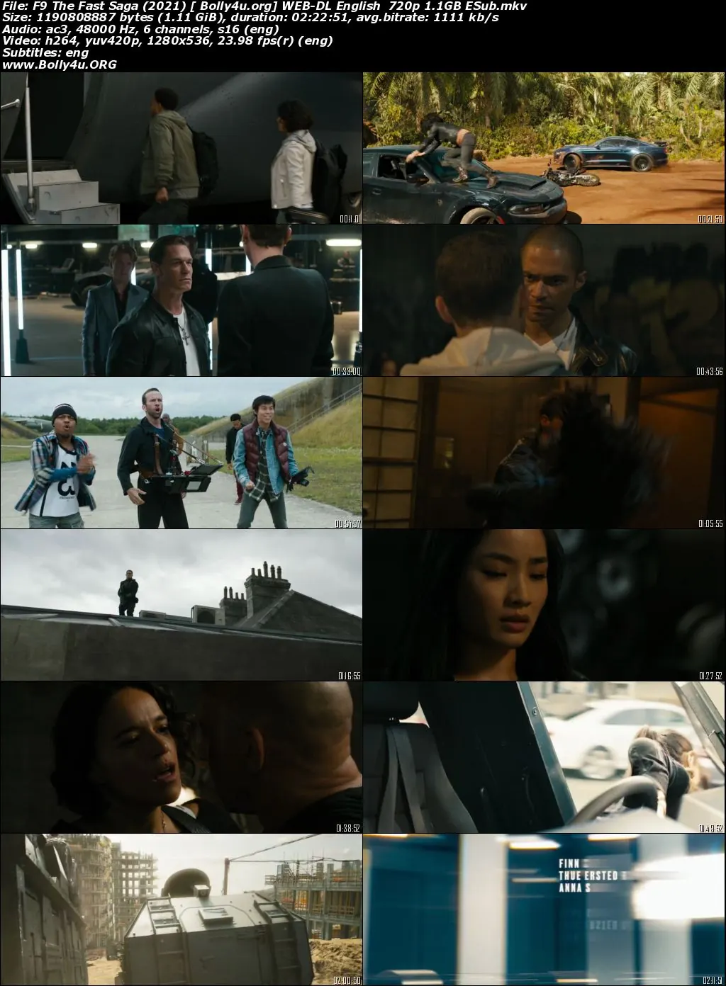 F9 The Fast Saga 2021 WEB-DL 400Mb English 480p ESub Download