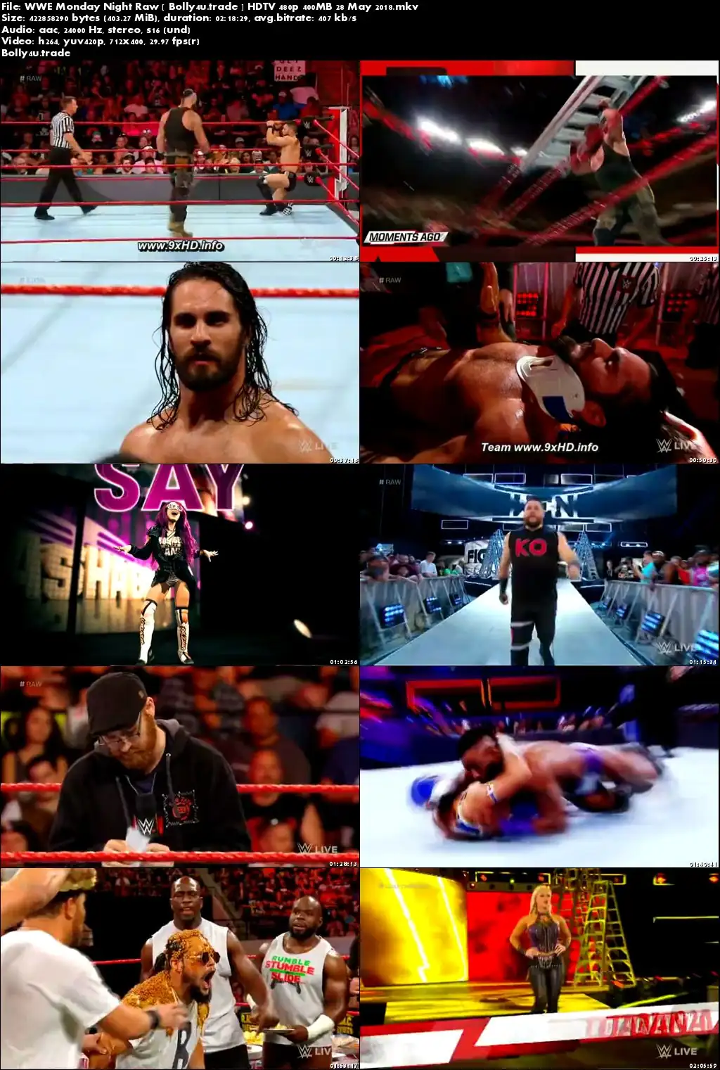 WWE Monday Night Raw HDTV 480p 400MB 28 May 2018 Download WWE Monday Night Raw HDTV 480p 400MB 28 May 2018 Download