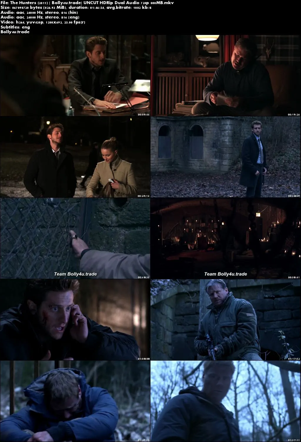 The Hunters 2011 HDRip 800Mb UNCUT Hindi Dual Audio 720p Download