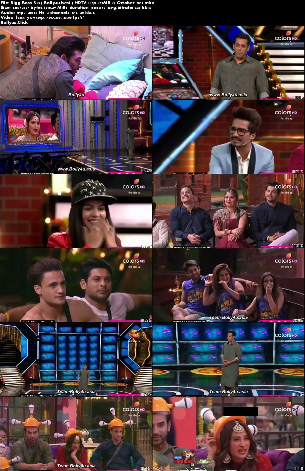 Bigg Boss S13 HDTV 480p 200MB 27 October 2019 Download Bigg Boss S13 HDTV 480p 200MB 27 October 2019 Download