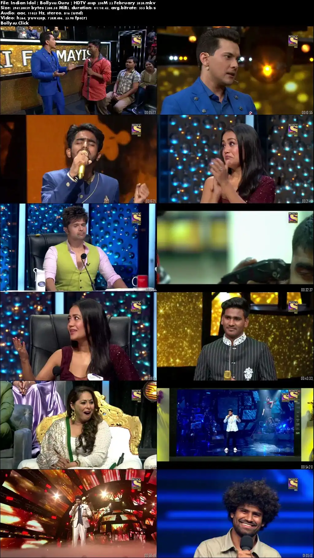 Indian Idol HDTV 480p 250MB 22 February 2020 Download Indian Idol HDTV 480p 250MB 22 February 2020 Download
