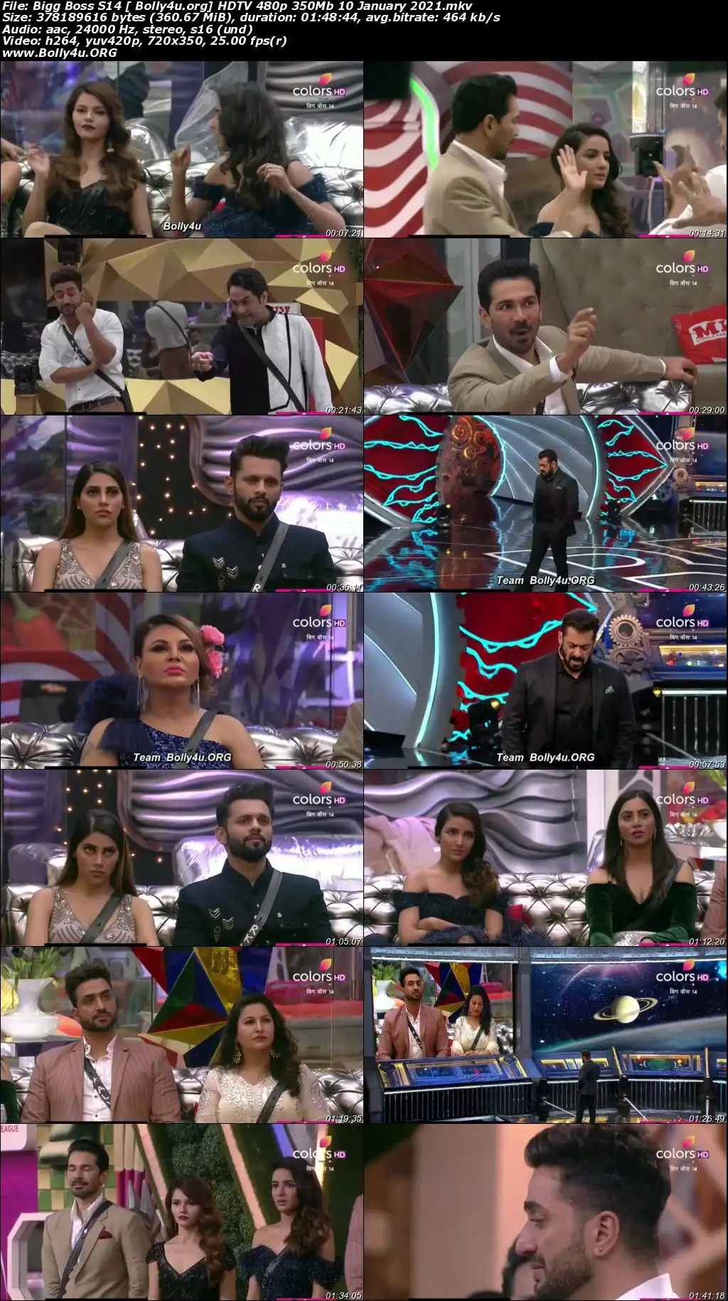 Bigg Boss S14 HDTV 480p 350Mb 10 January 2021 download Bigg Boss S14 HDTV 480p 350Mb 10 January 2021 download