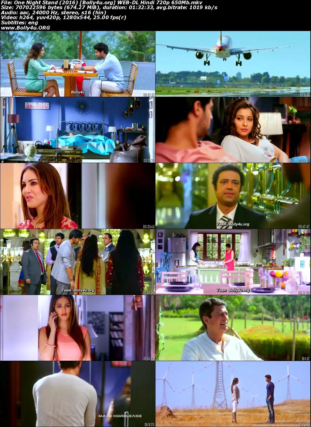 One Night Stand 2016 WEB-DL Hindi Full Movie Download