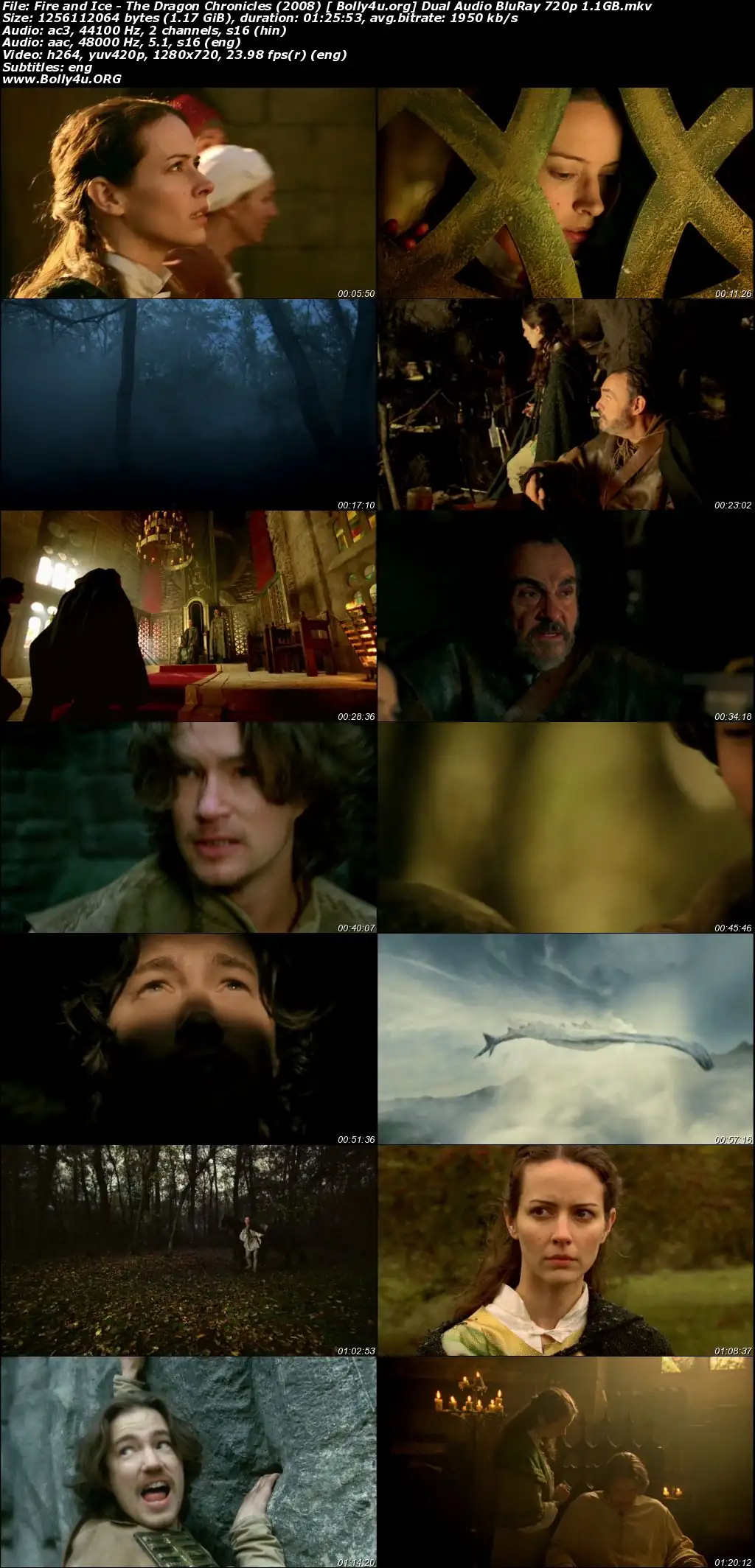 Fire and Ice The Dragon Chronicles 2008 BluRay 300Mb Hindi Dual Audio 480p Download